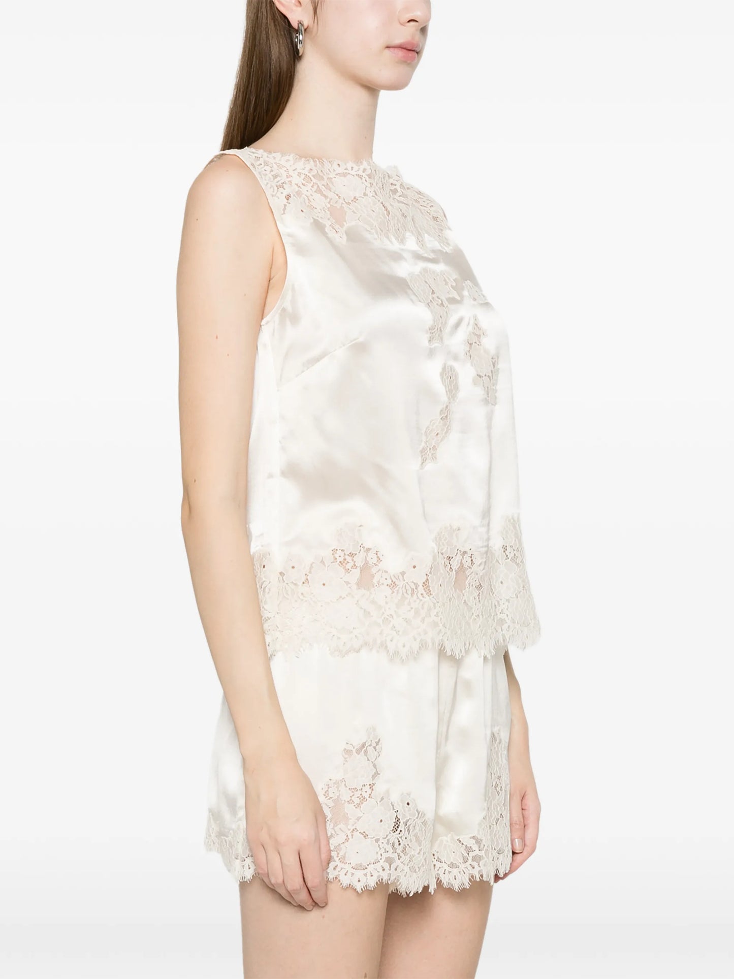 Viviane lace-trim blouse