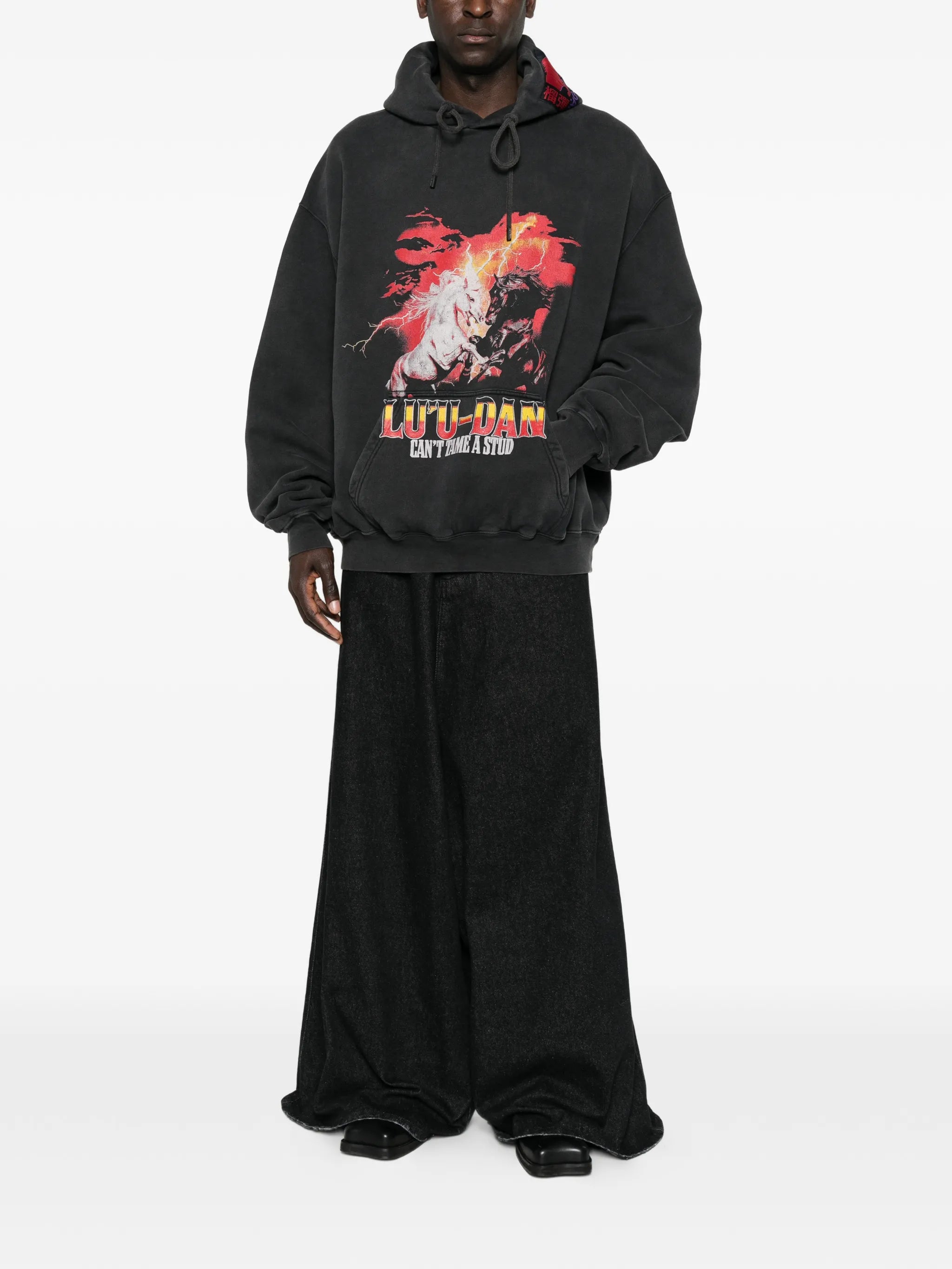 graphic-print oversized hoodie