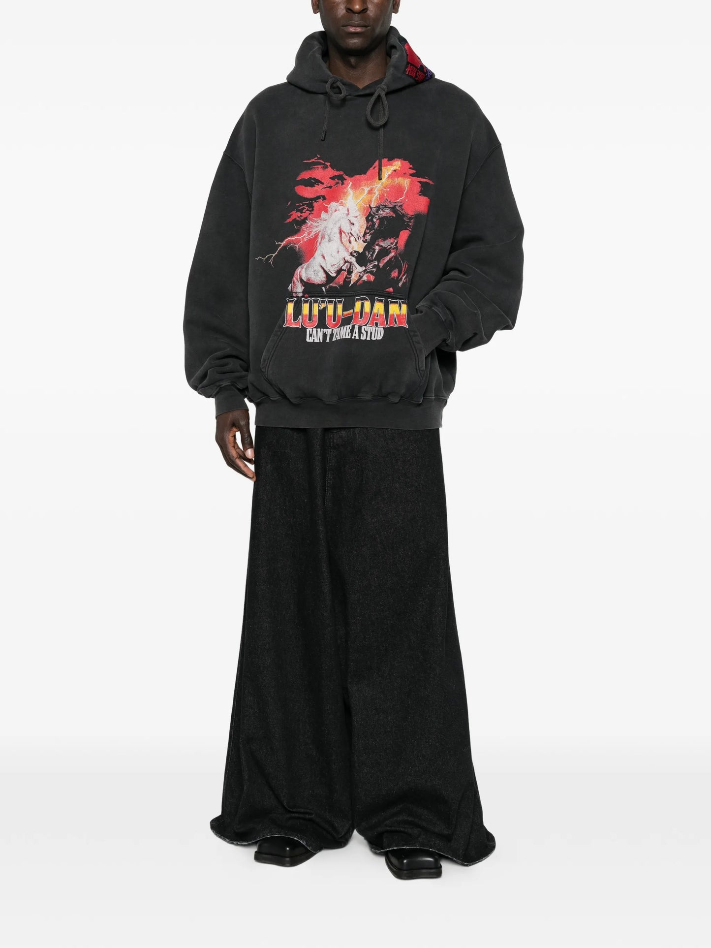 graphic-print oversized hoodie