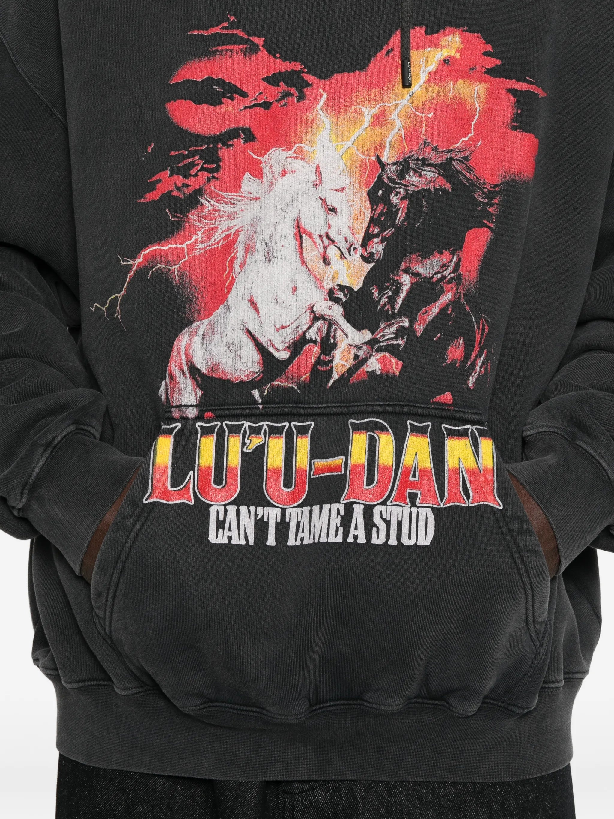 graphic-print oversized hoodie