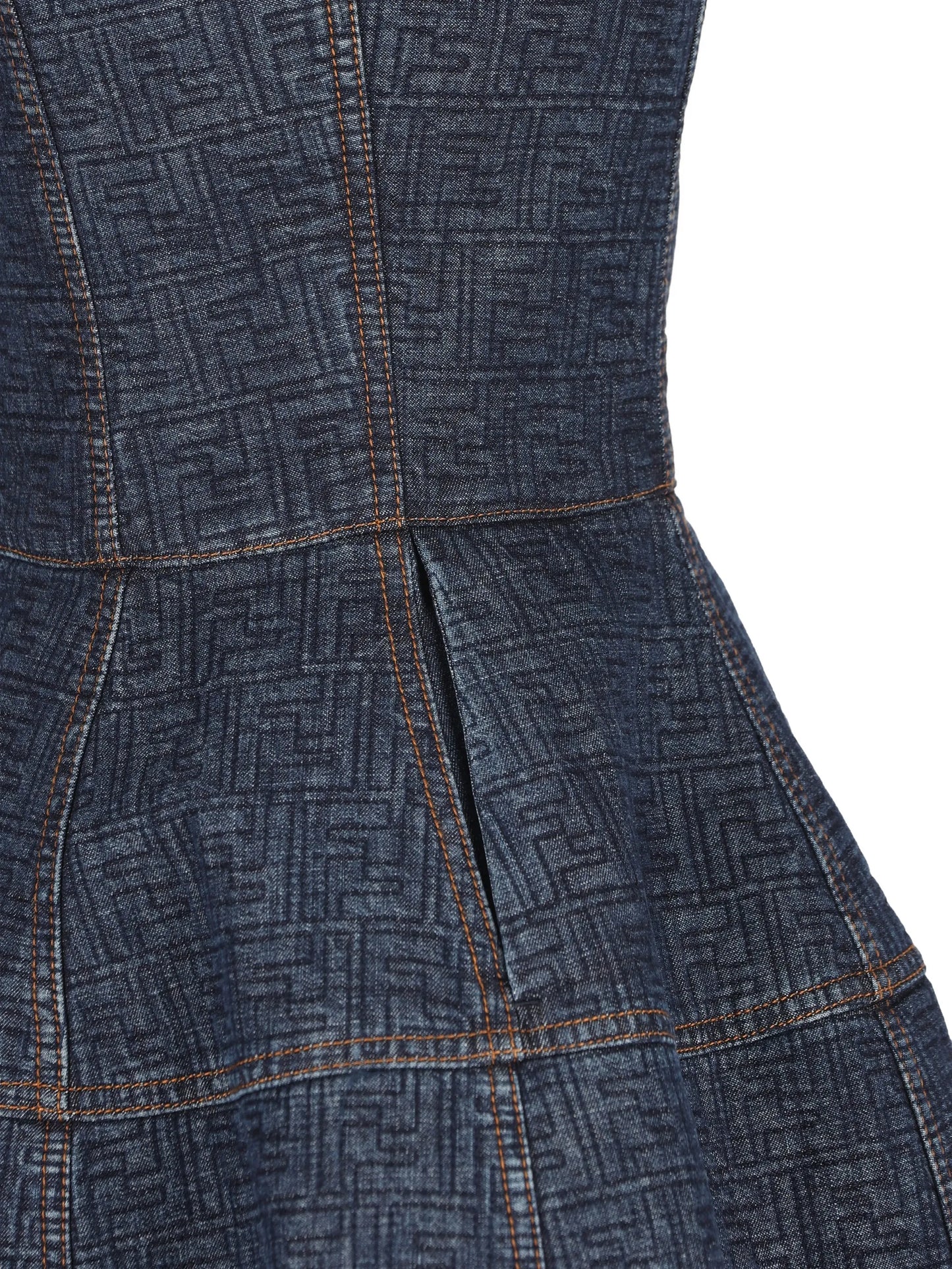 FF-motif denim mini dress