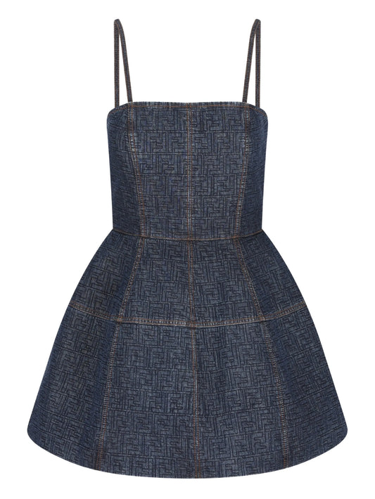 Bustier quilted cotton dress