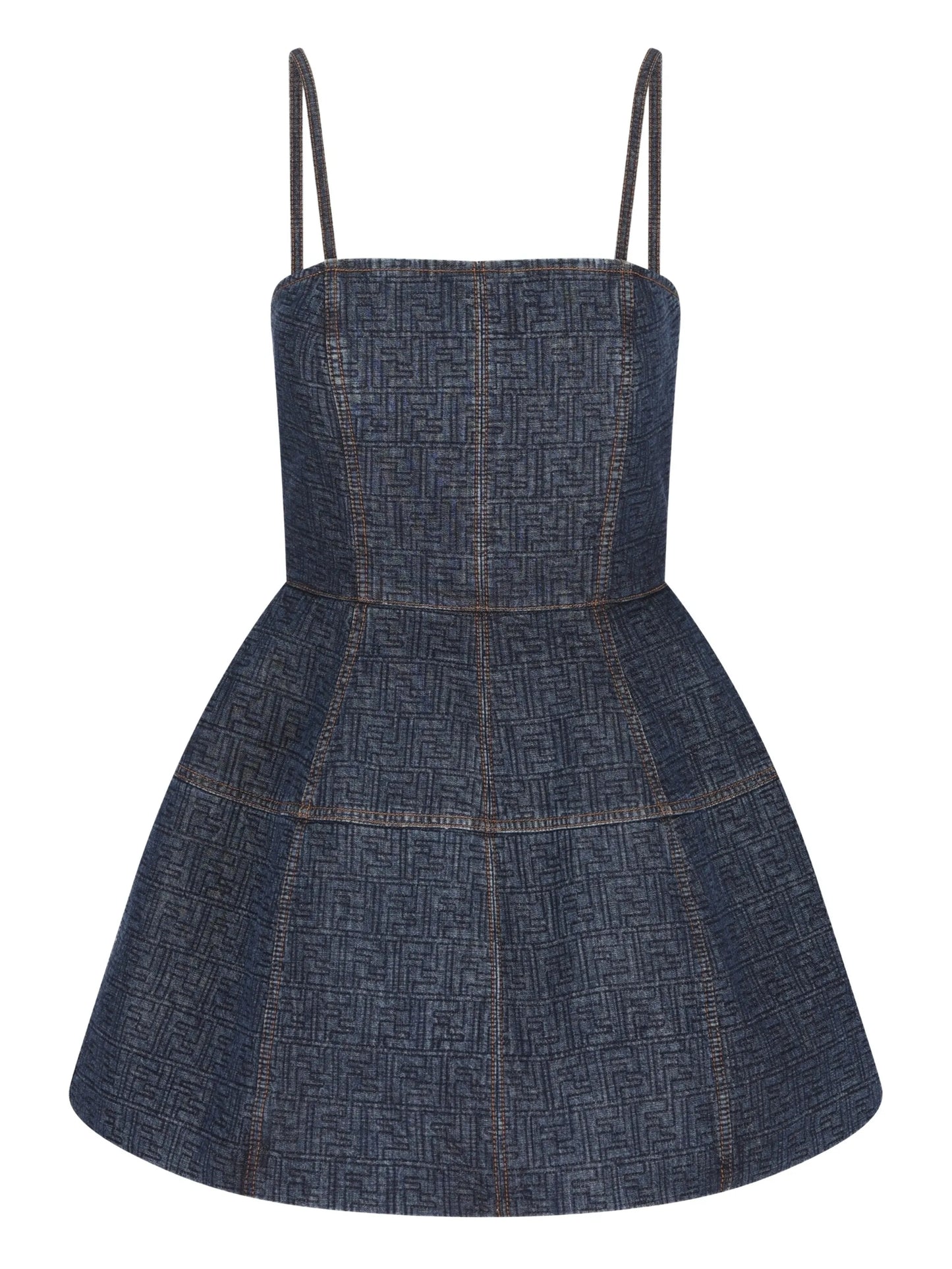 FF-motif denim mini dress
