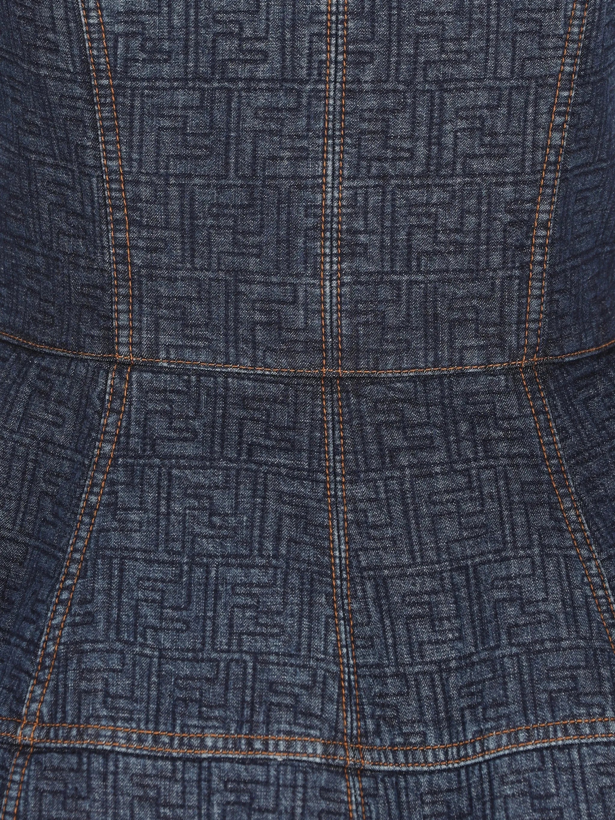 FF-motif denim mini dress