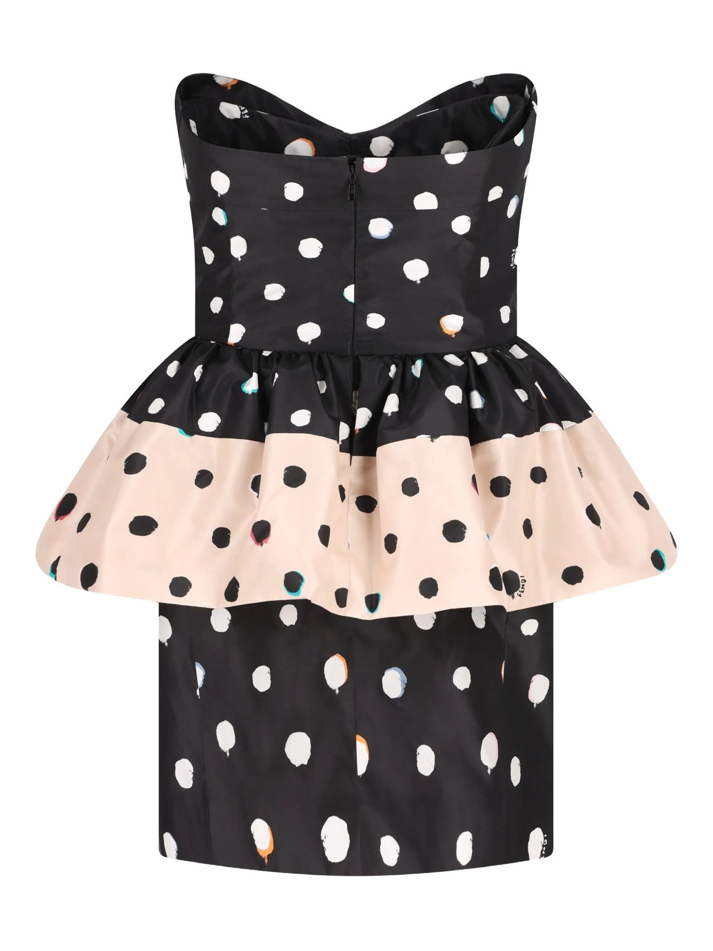 printed taffeta peplum dress