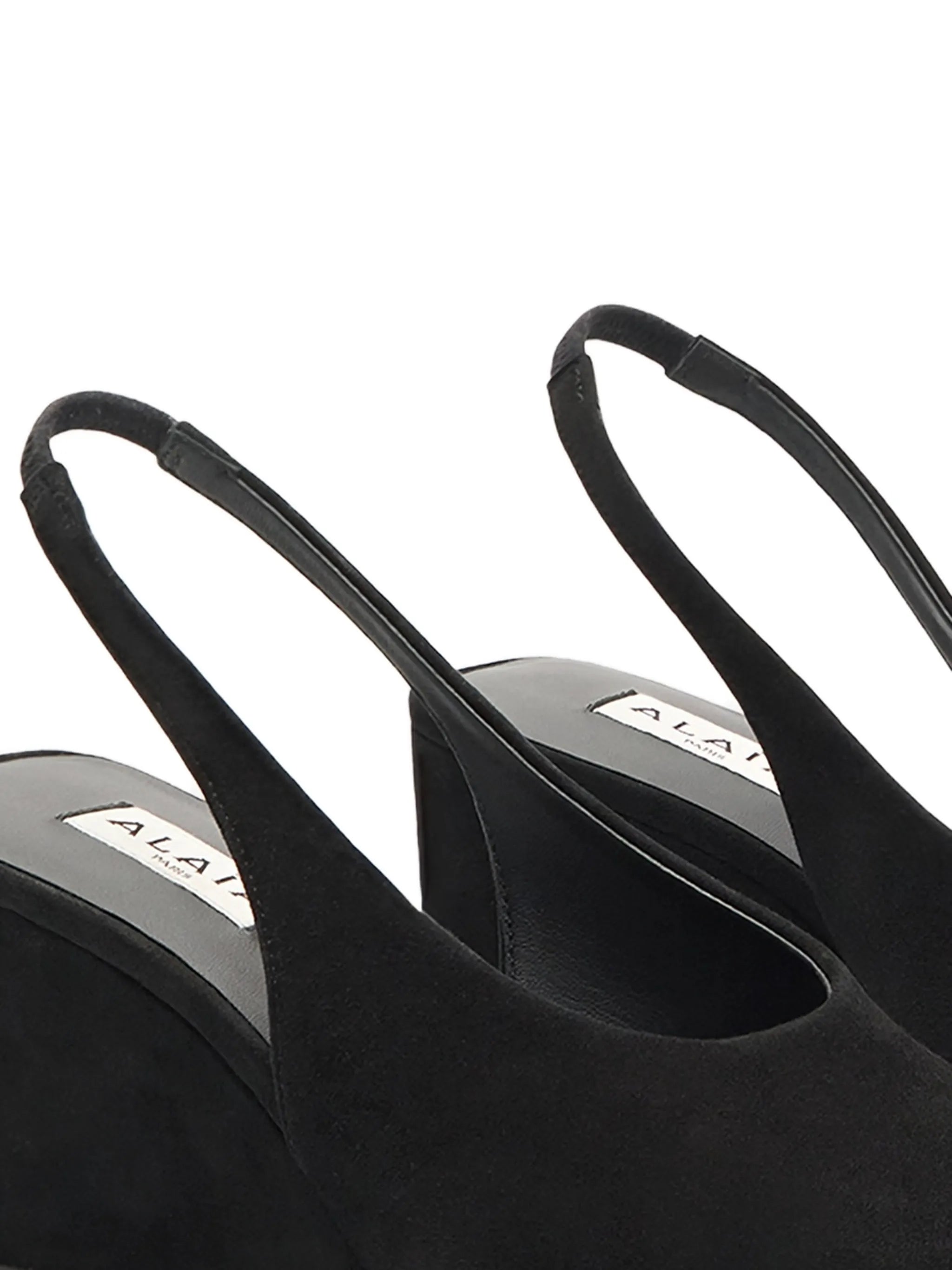 Cube pointy wedge slingback pumps