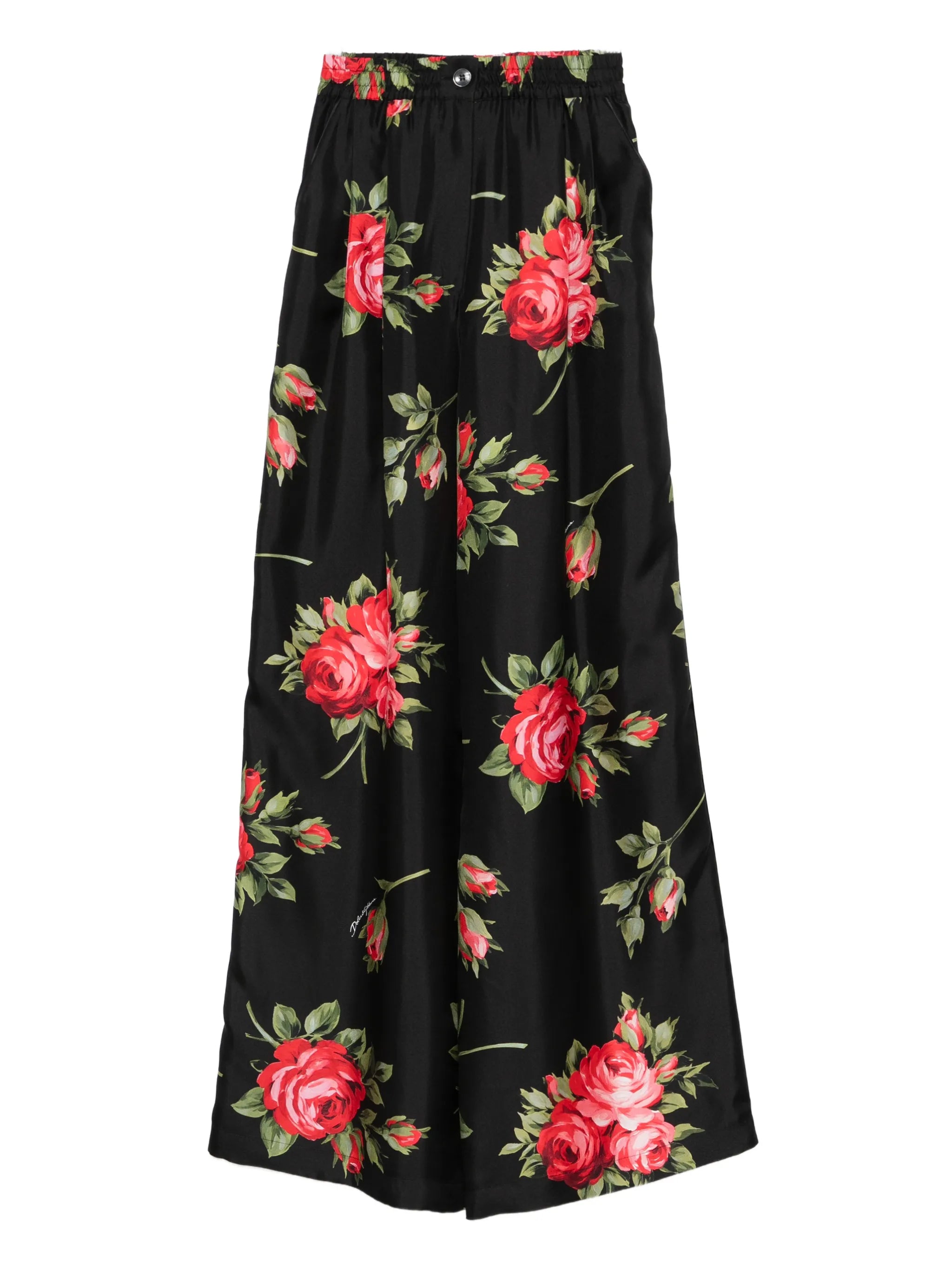 floral-print trousers