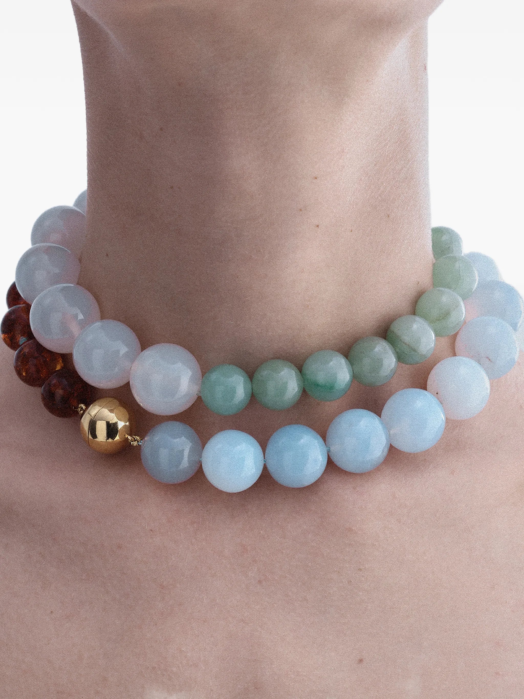 Bolas Duo aventurine necklace