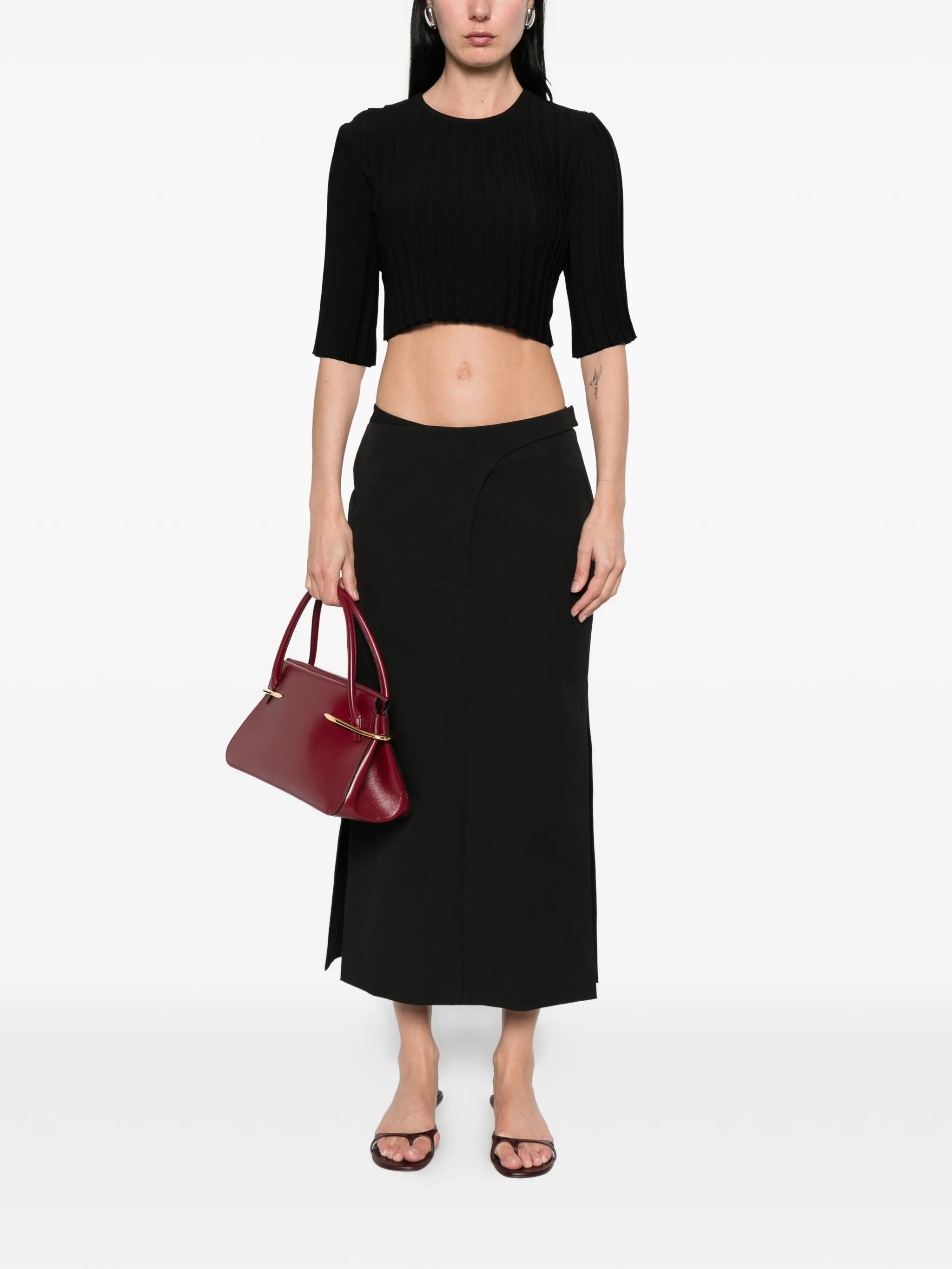 SPSCamera ribbed cropped T-shirt