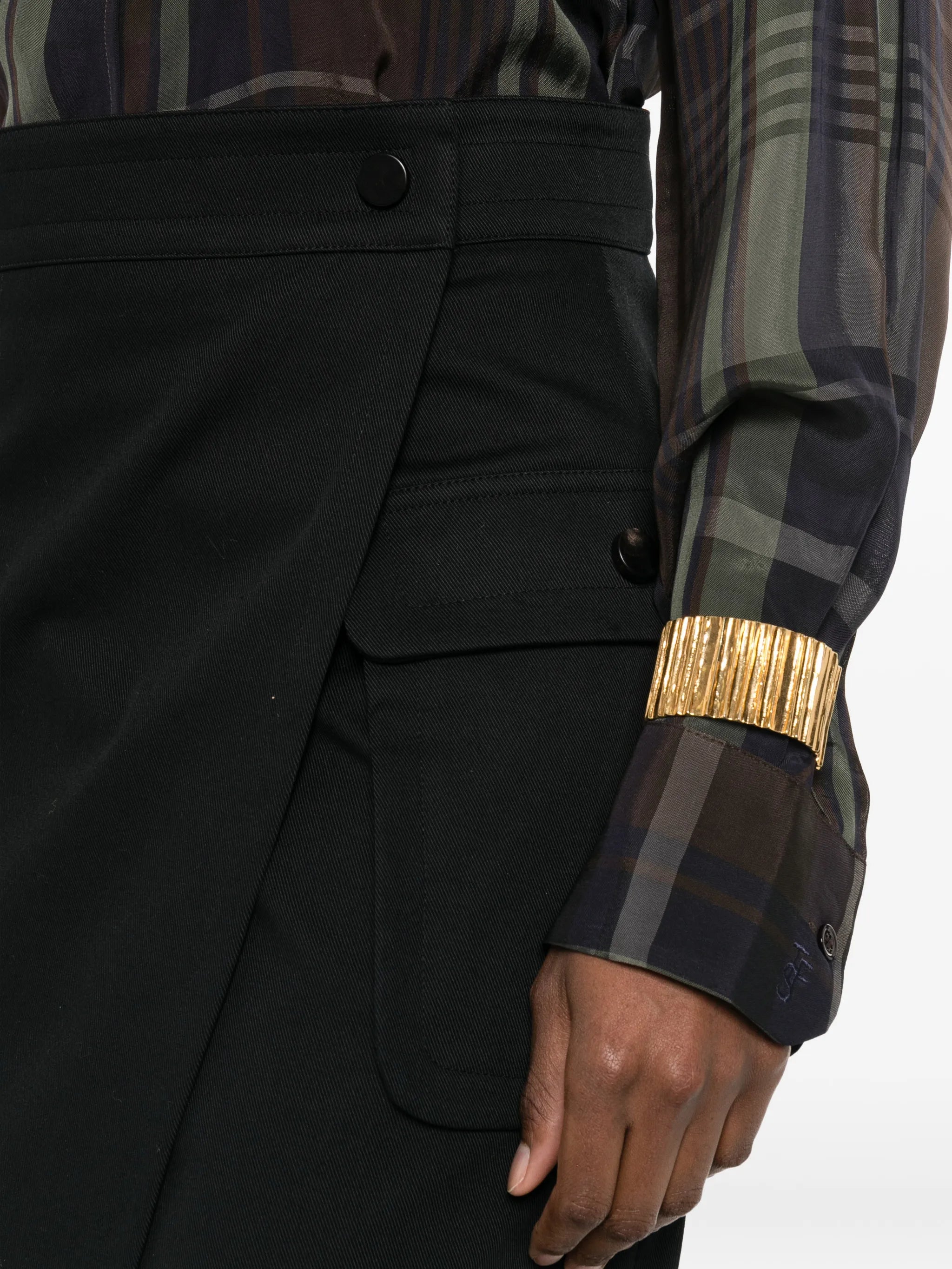 flap-pocket mini skirt