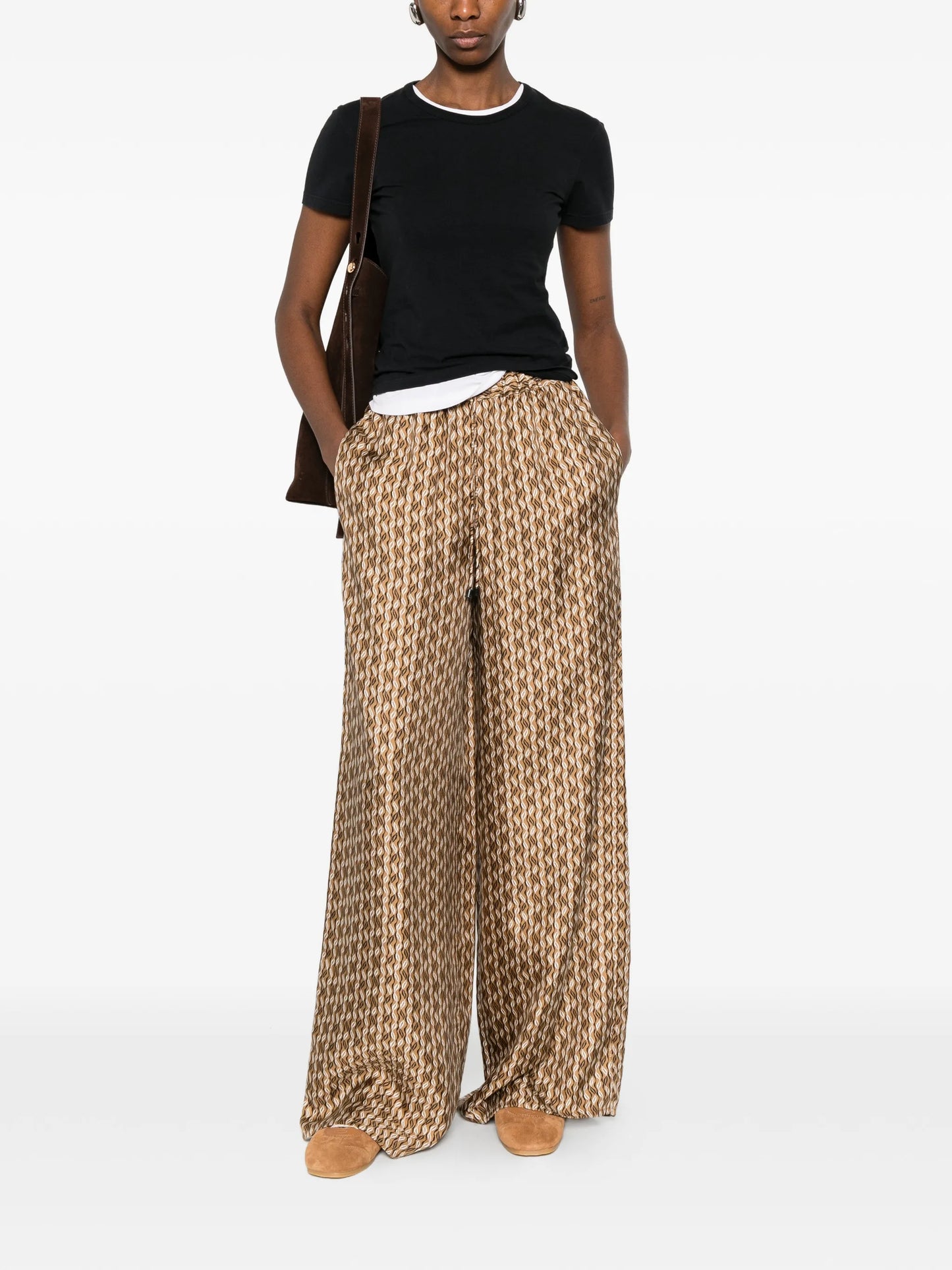 printed wide-leg trousers