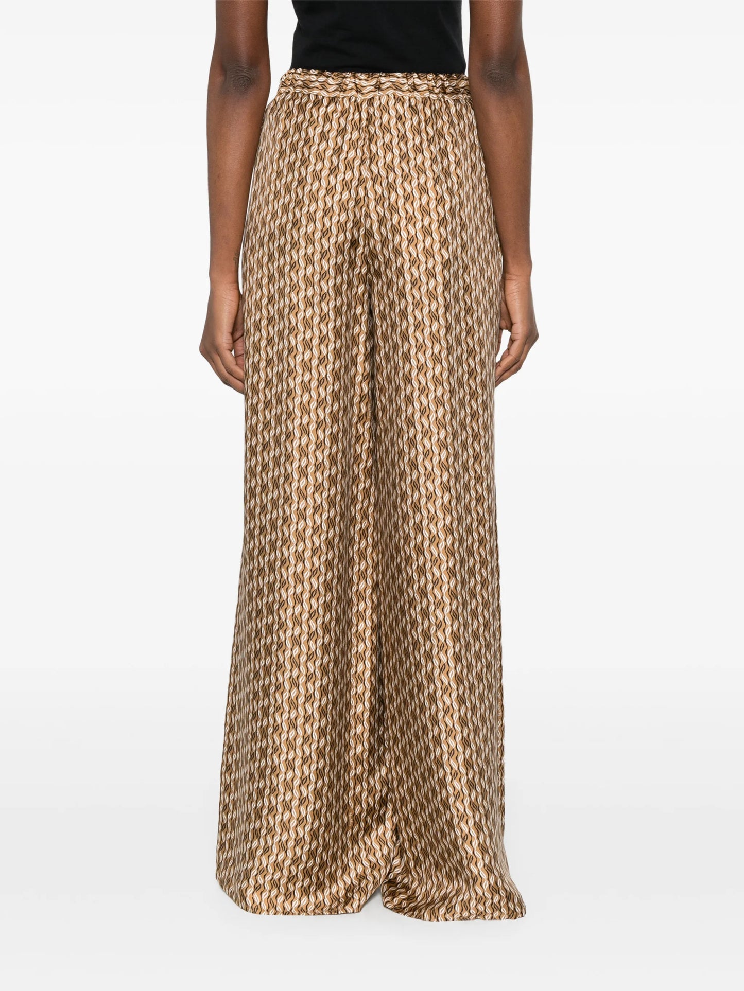 printed wide-leg trousers