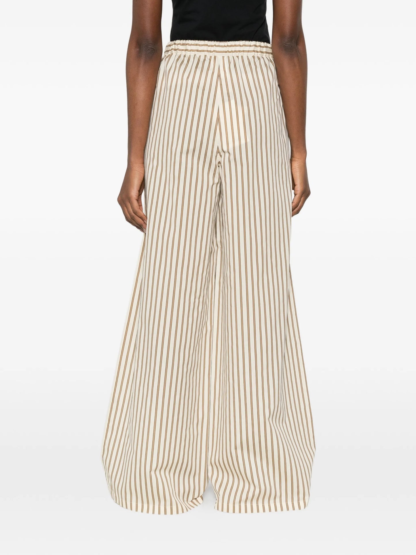 striped wide leg trousers