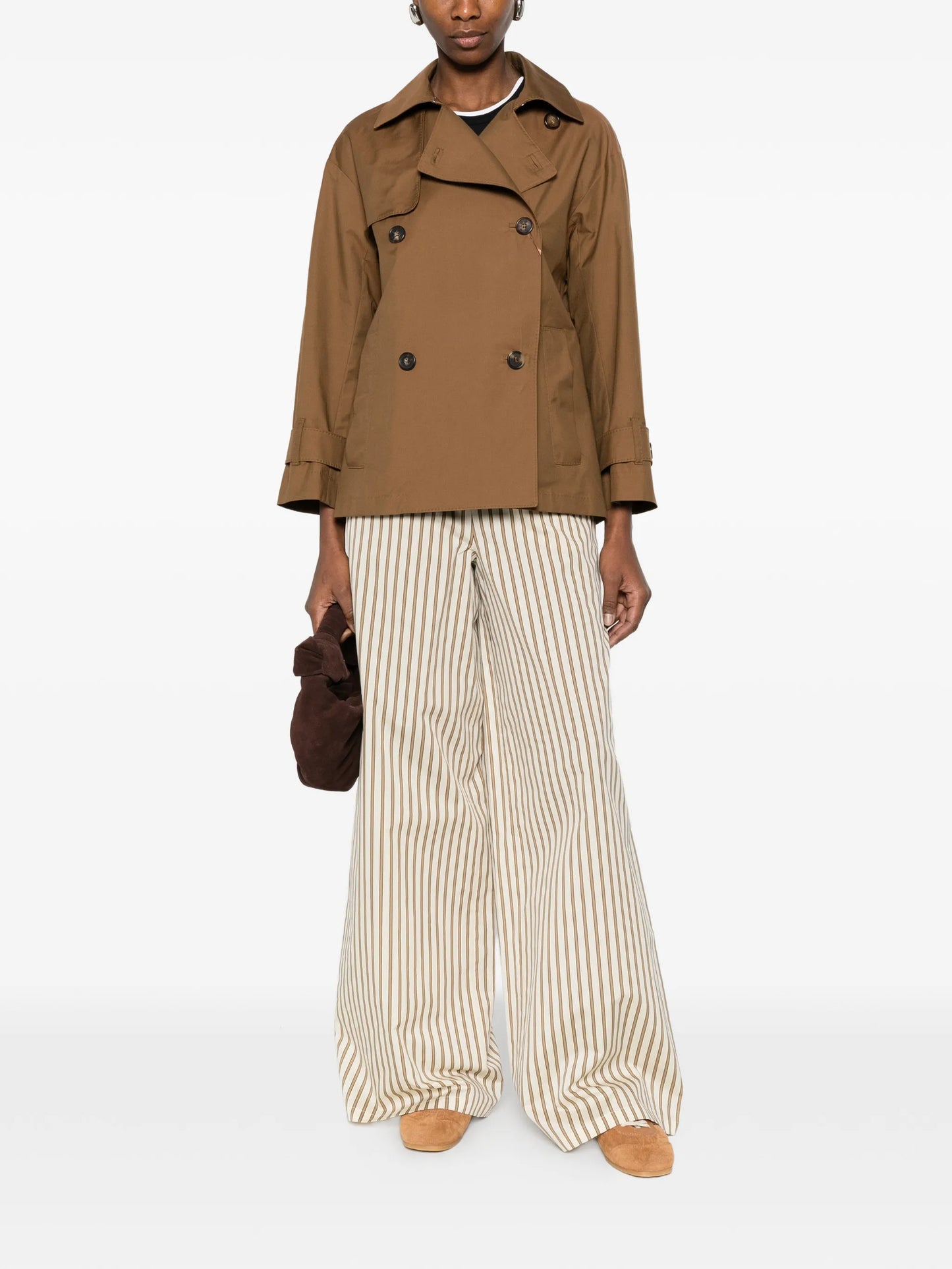 striped wide leg trousers