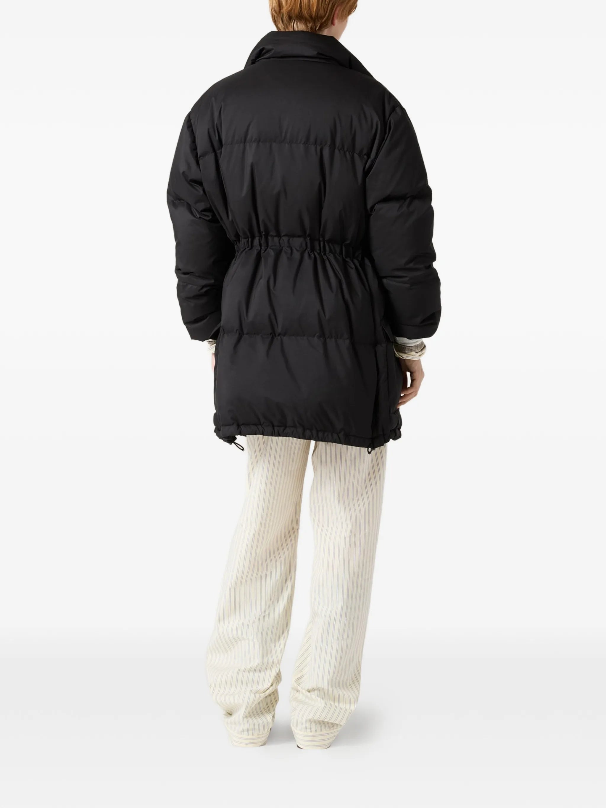 drawstring-hem coat