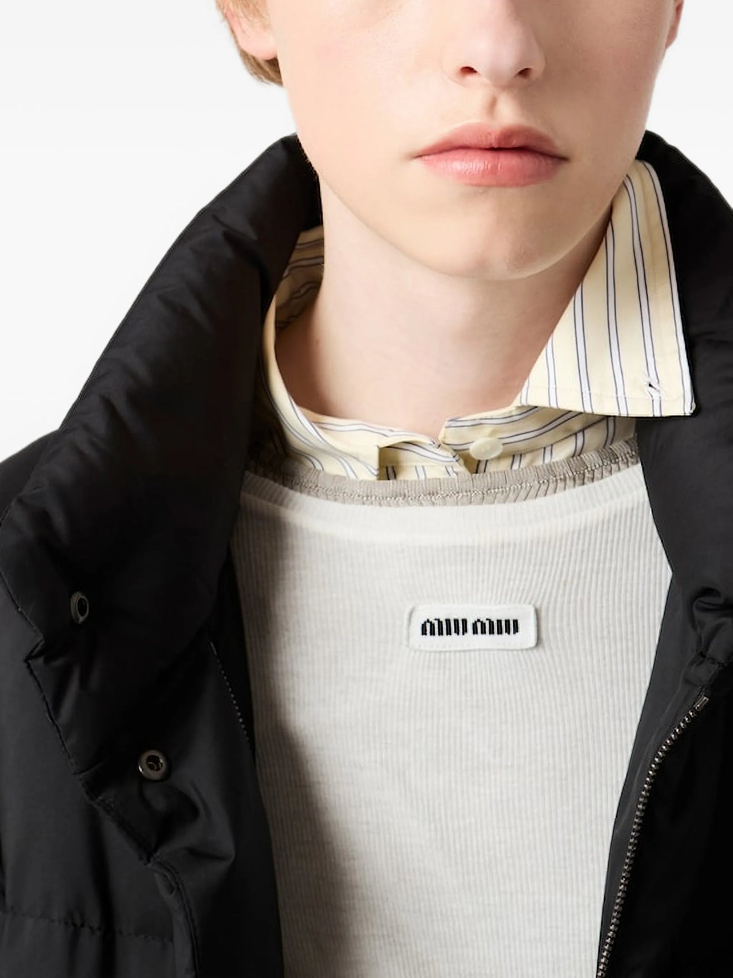technical pongé down long jacket