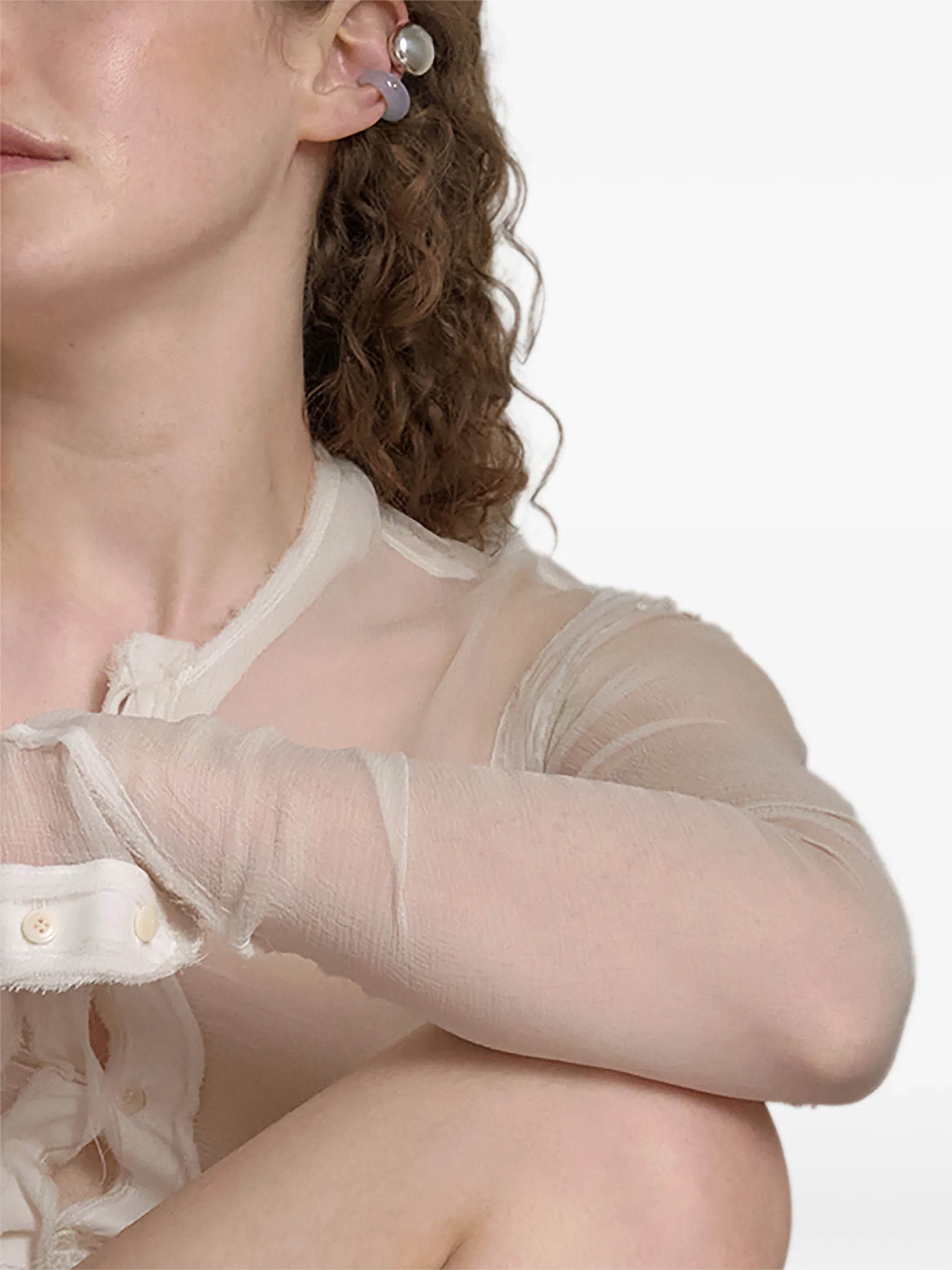 Criolla chalcedony ear cuff
