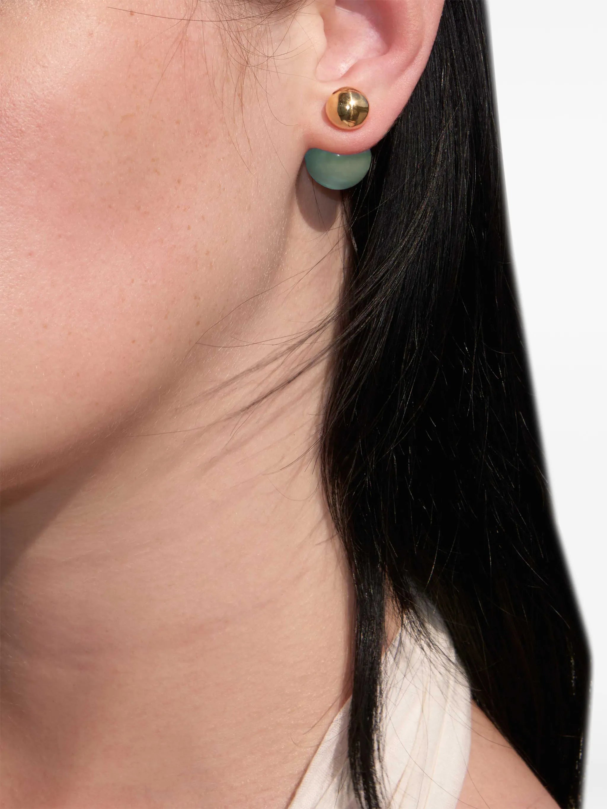 Bolas Duo aventurine earring