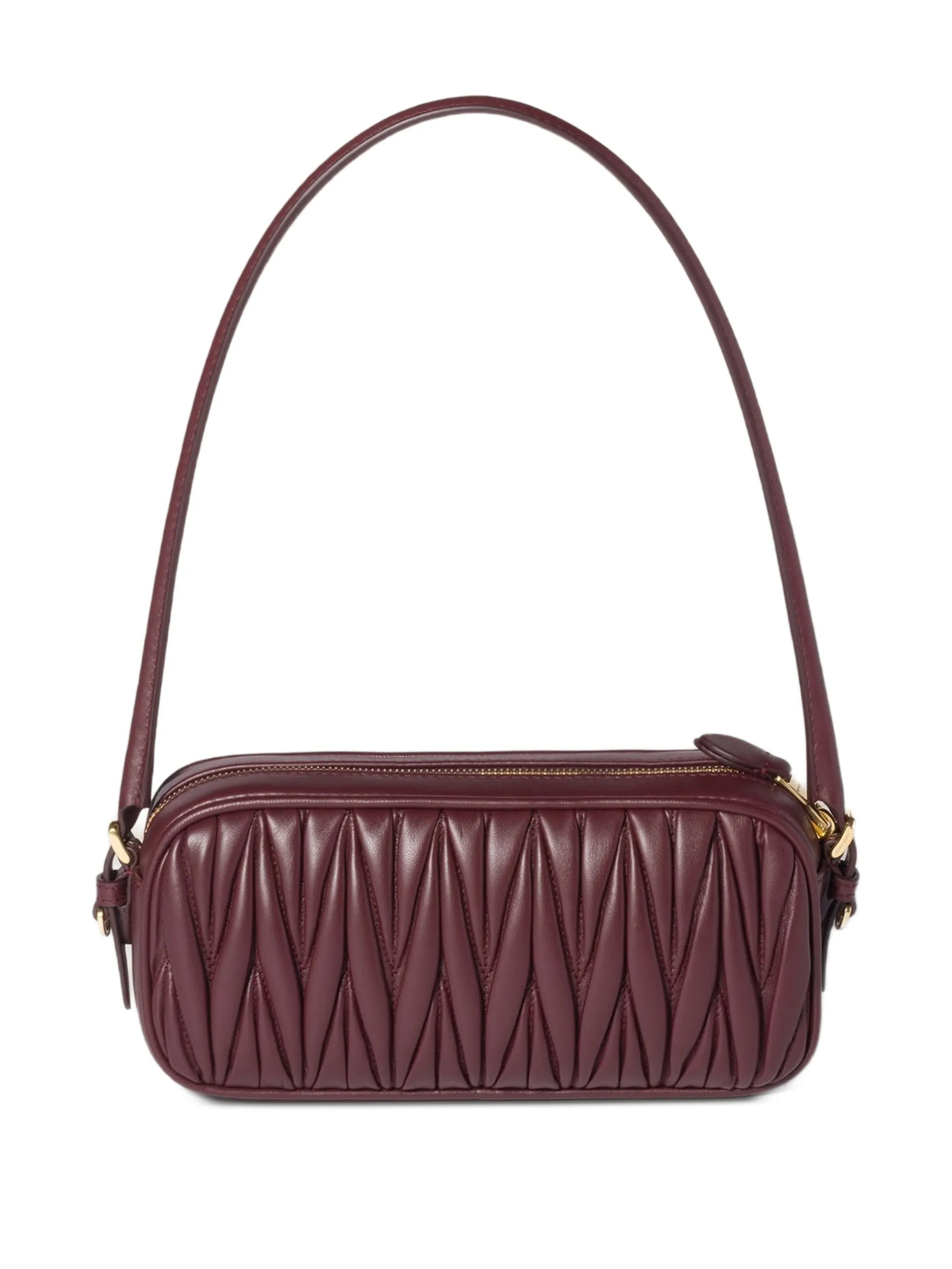 adjustable-strap leather clutch bag