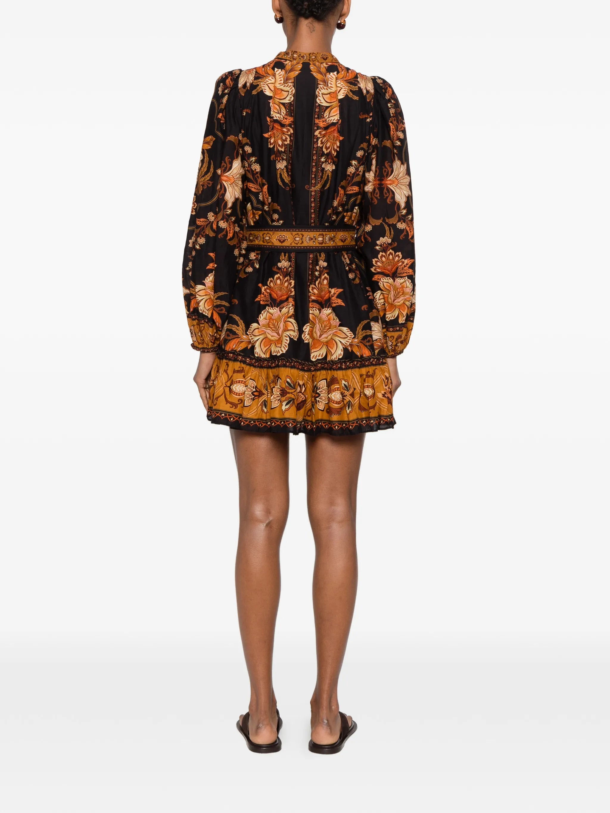 floral-print mini dress