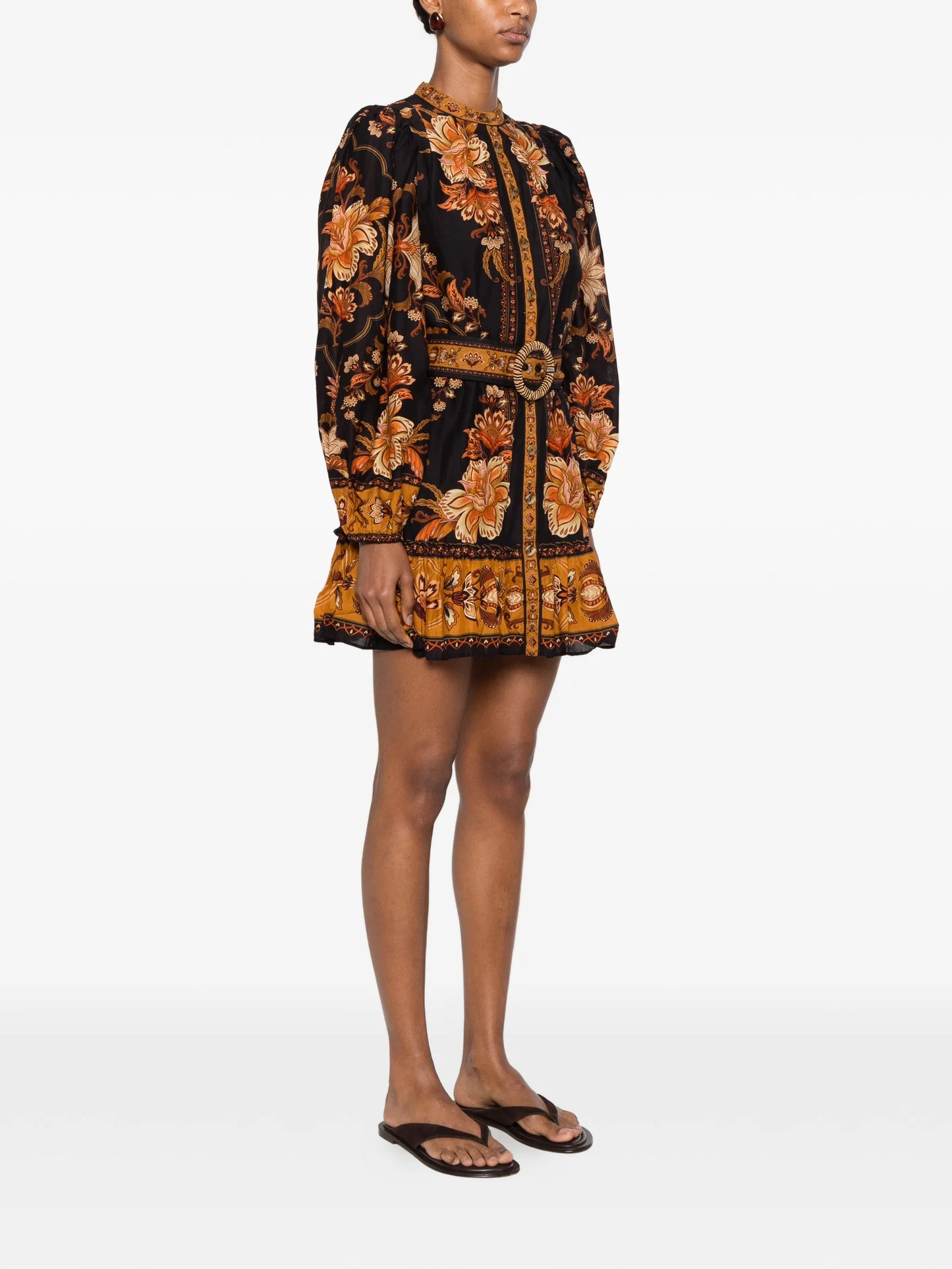 floral-print mini dress