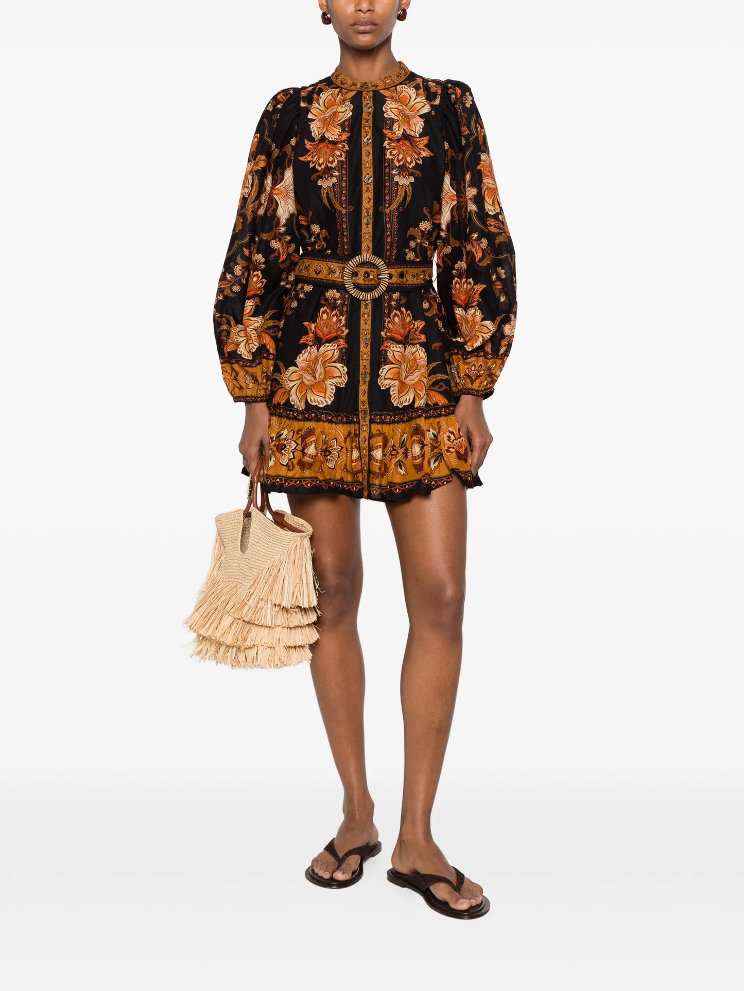floral-print mini dress