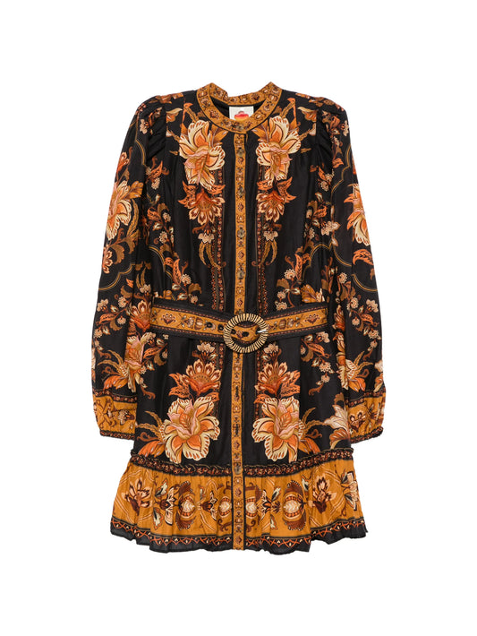 floral-print mini dress