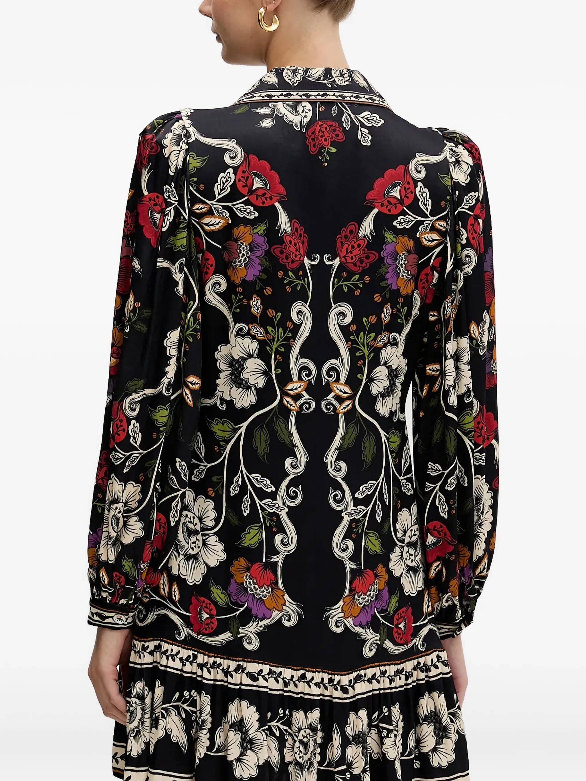 mini Black Rococo Flowers dress