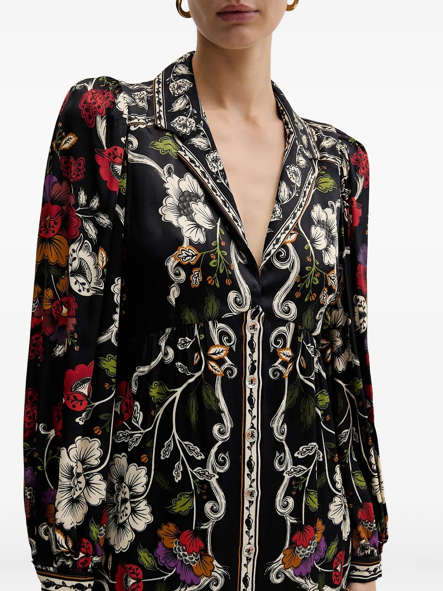 mini Black Rococo Flowers dress