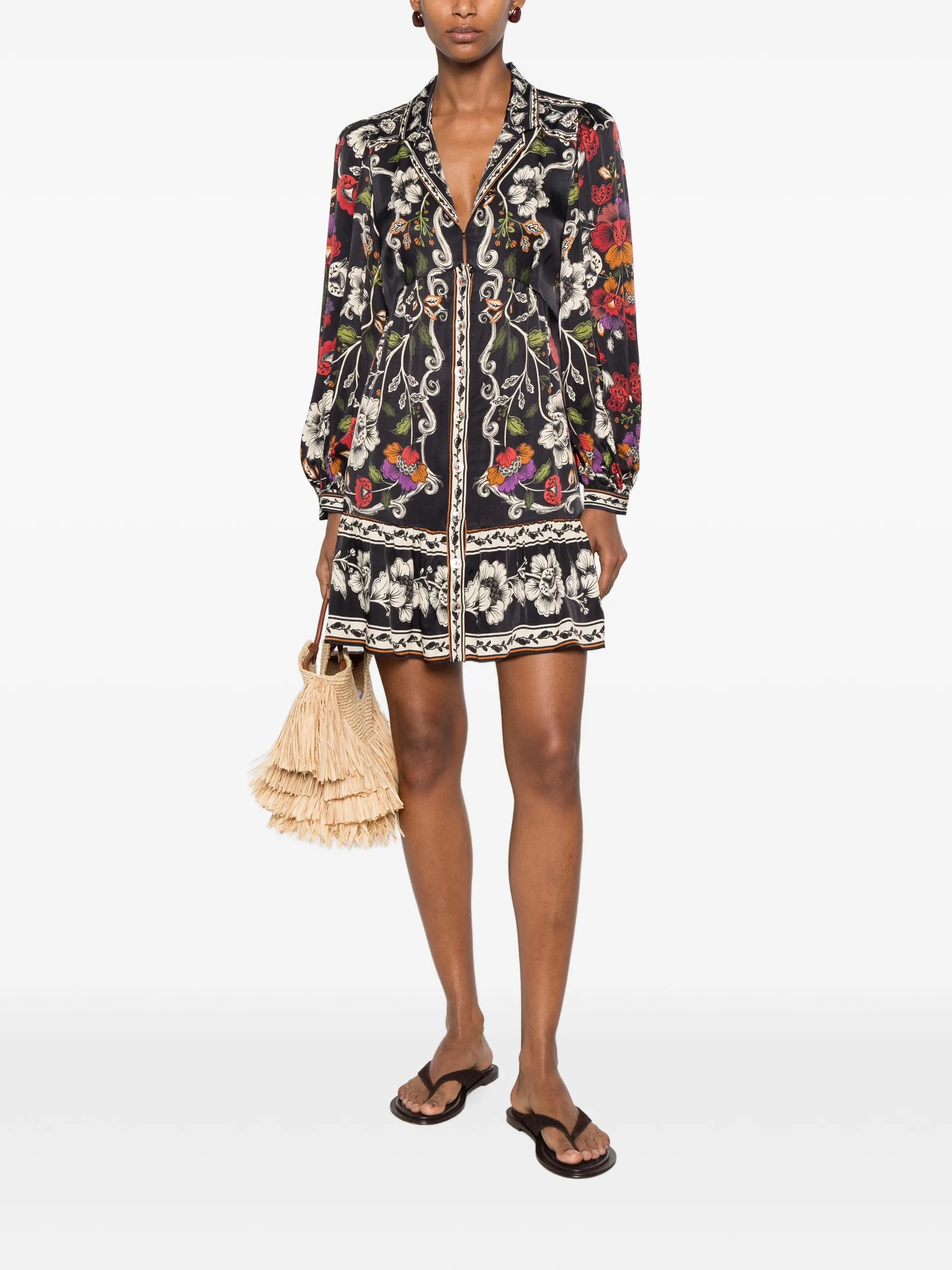 flower-print mini dress