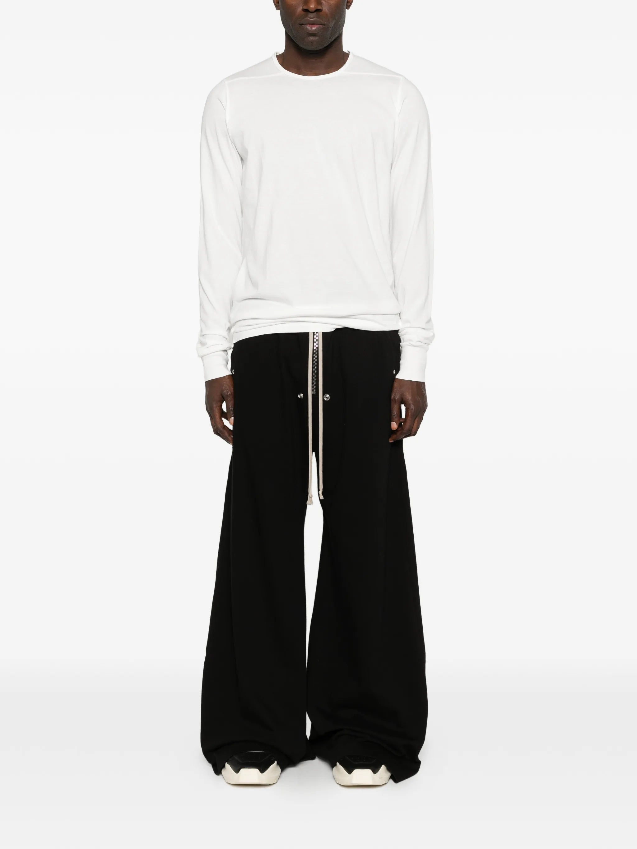 drawstring wide leg trousers