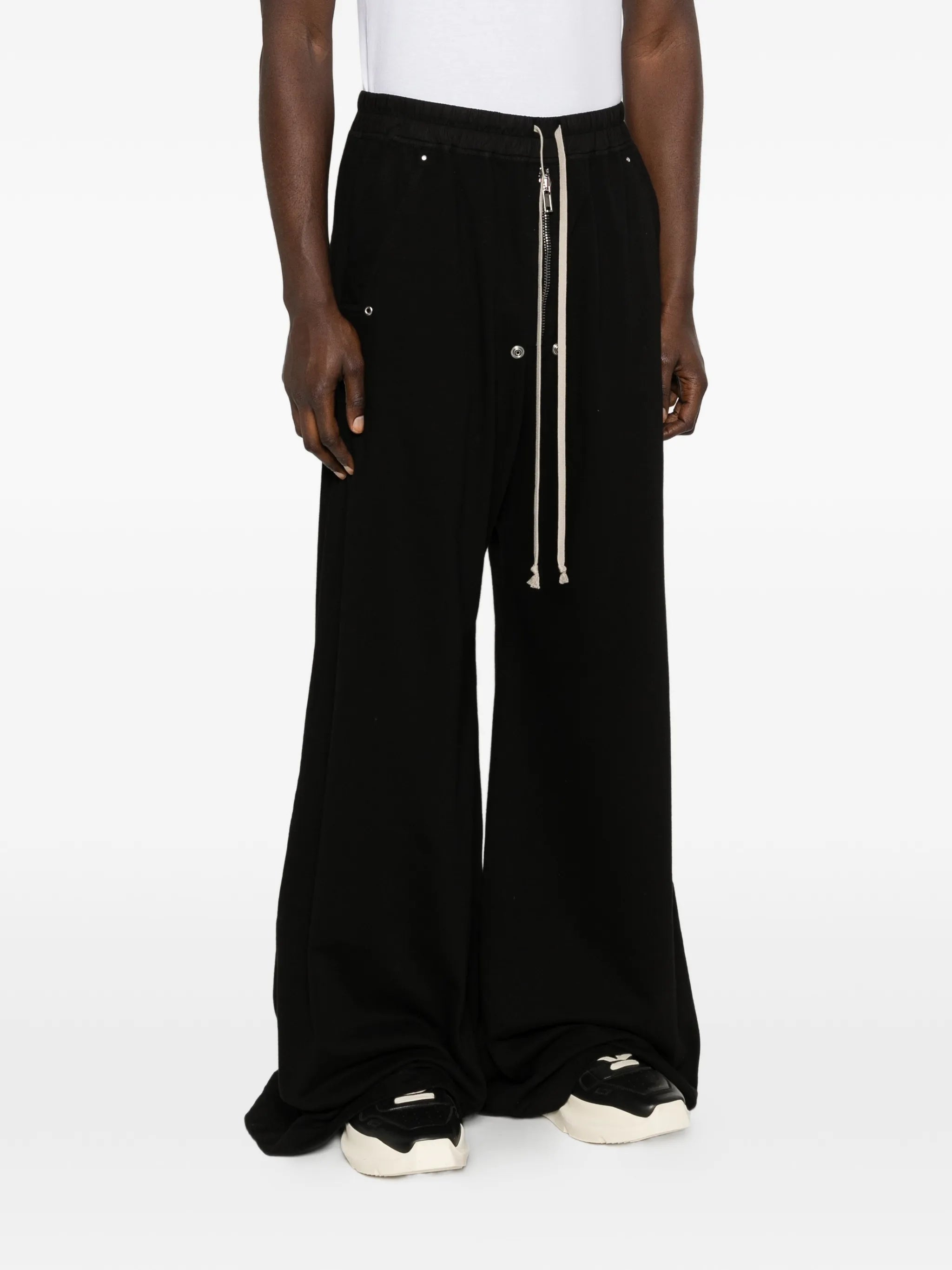 drawstring wide leg trousers