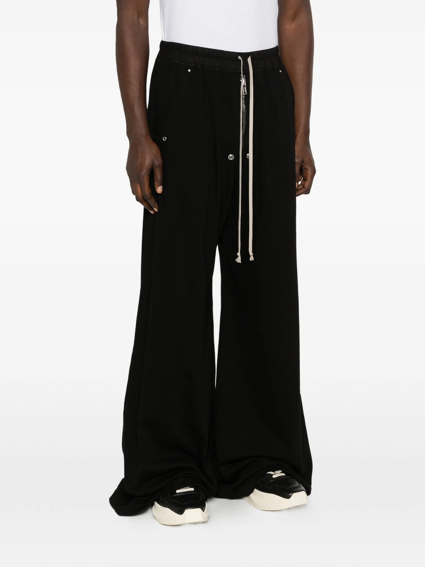 drawstring wide leg trousers