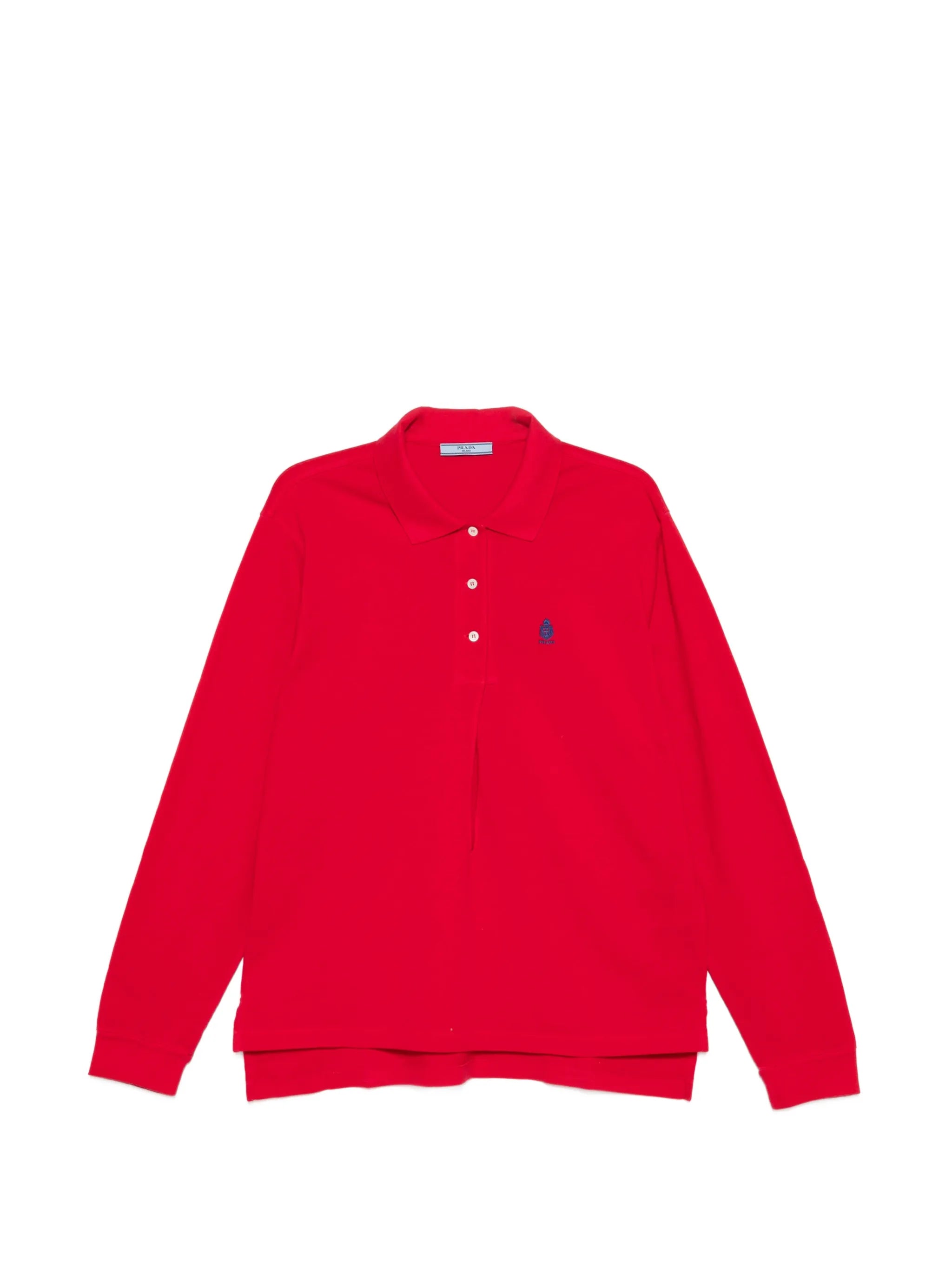 long-sleeved cotton piqué polo shirt