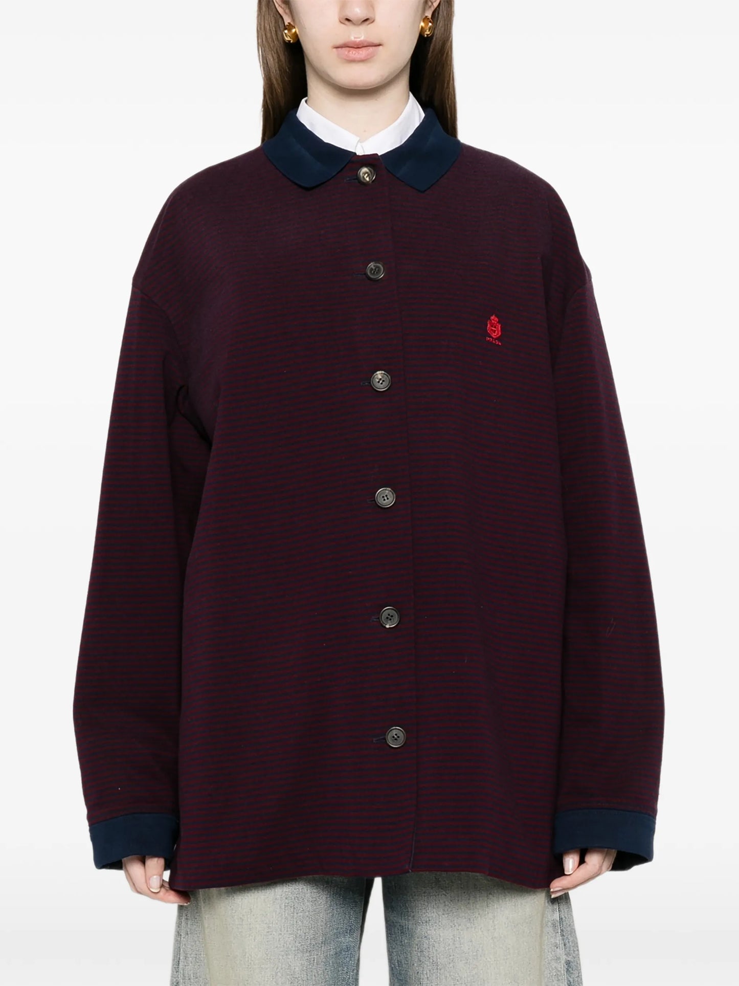 striped embroidered jacket