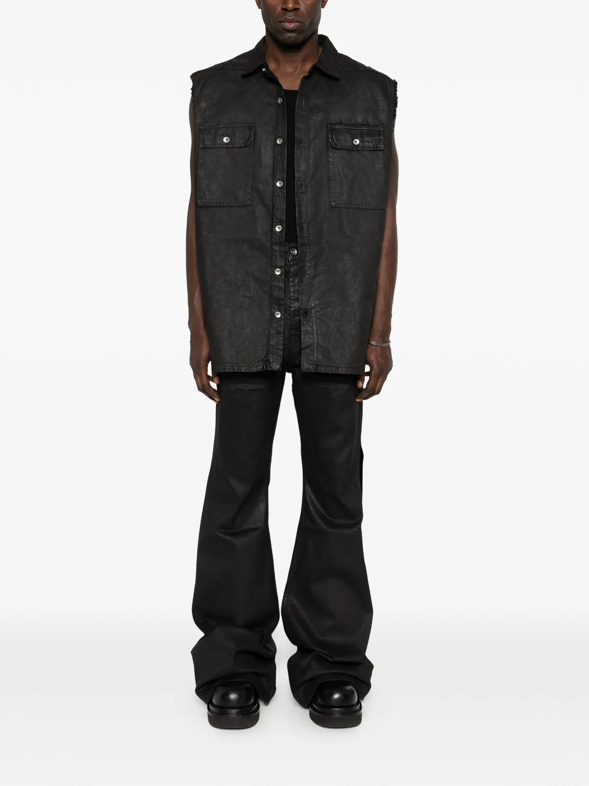Temple SL Tommy Jumbo outershirt in black 80oz deep black denim