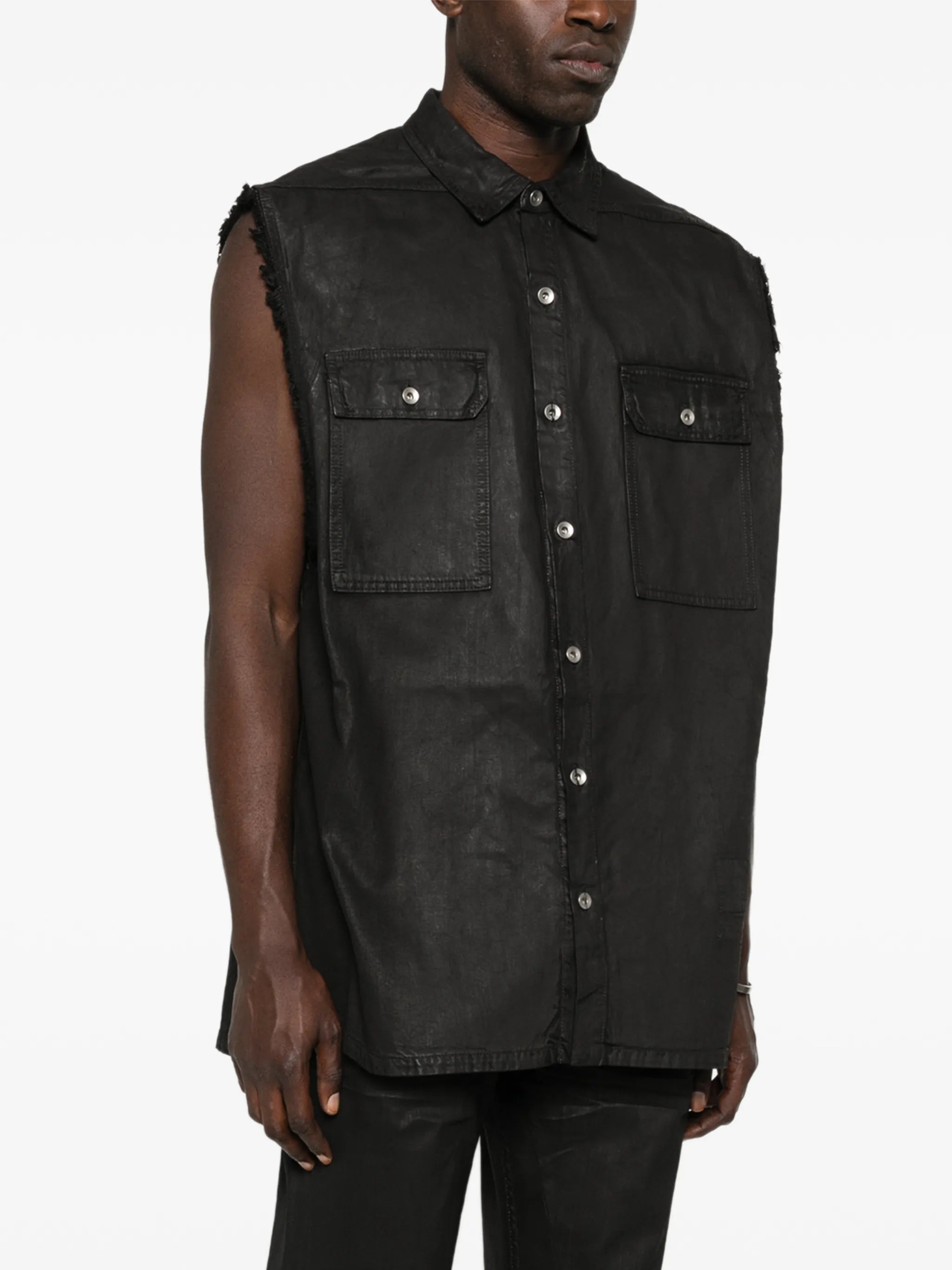 Temple SL Tommy Jumbo outershirt in black 80oz deep black denim
