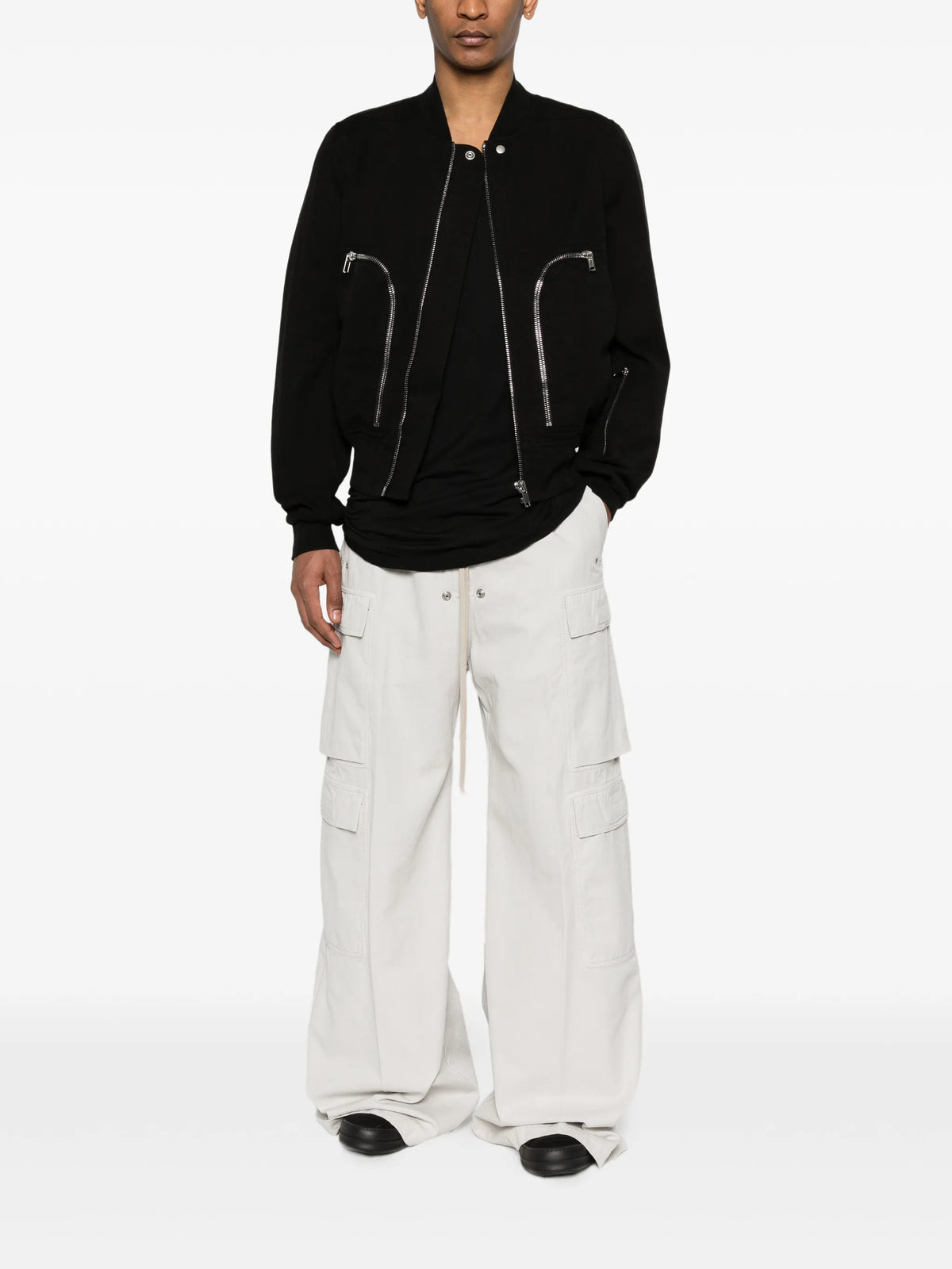 Temple Bauhaus flight jacket in black cotton rip stop