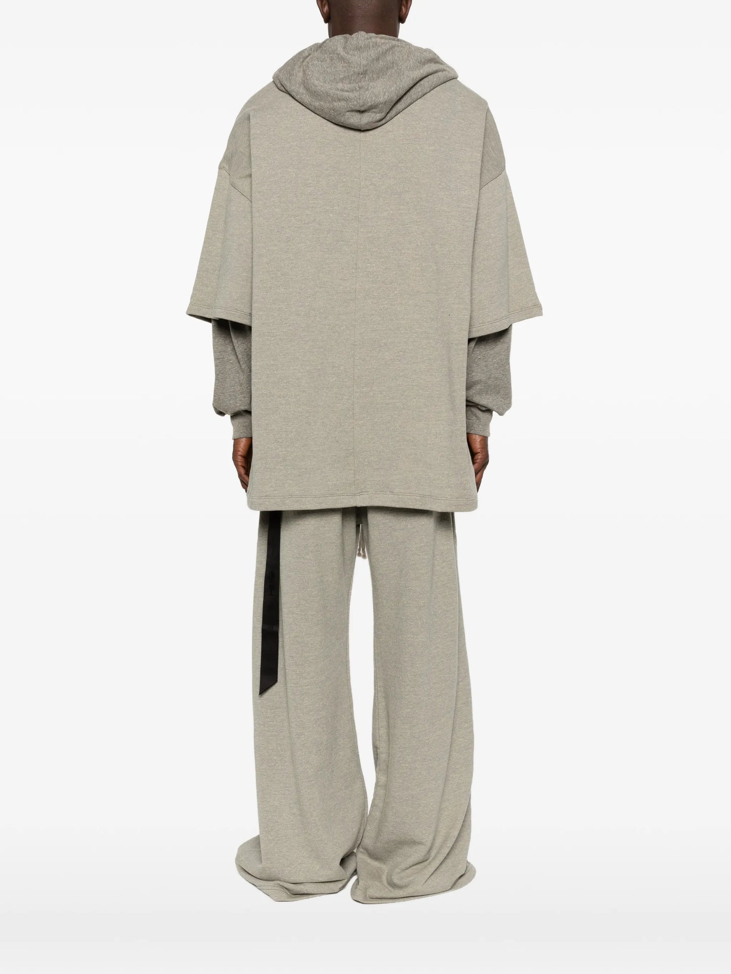 drawstring layered hoodie