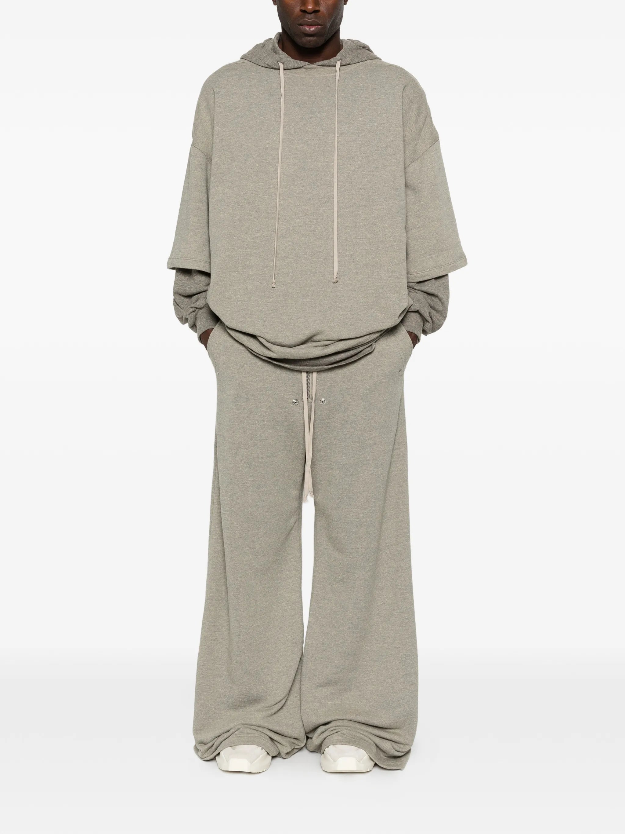 drawstring layered hoodie