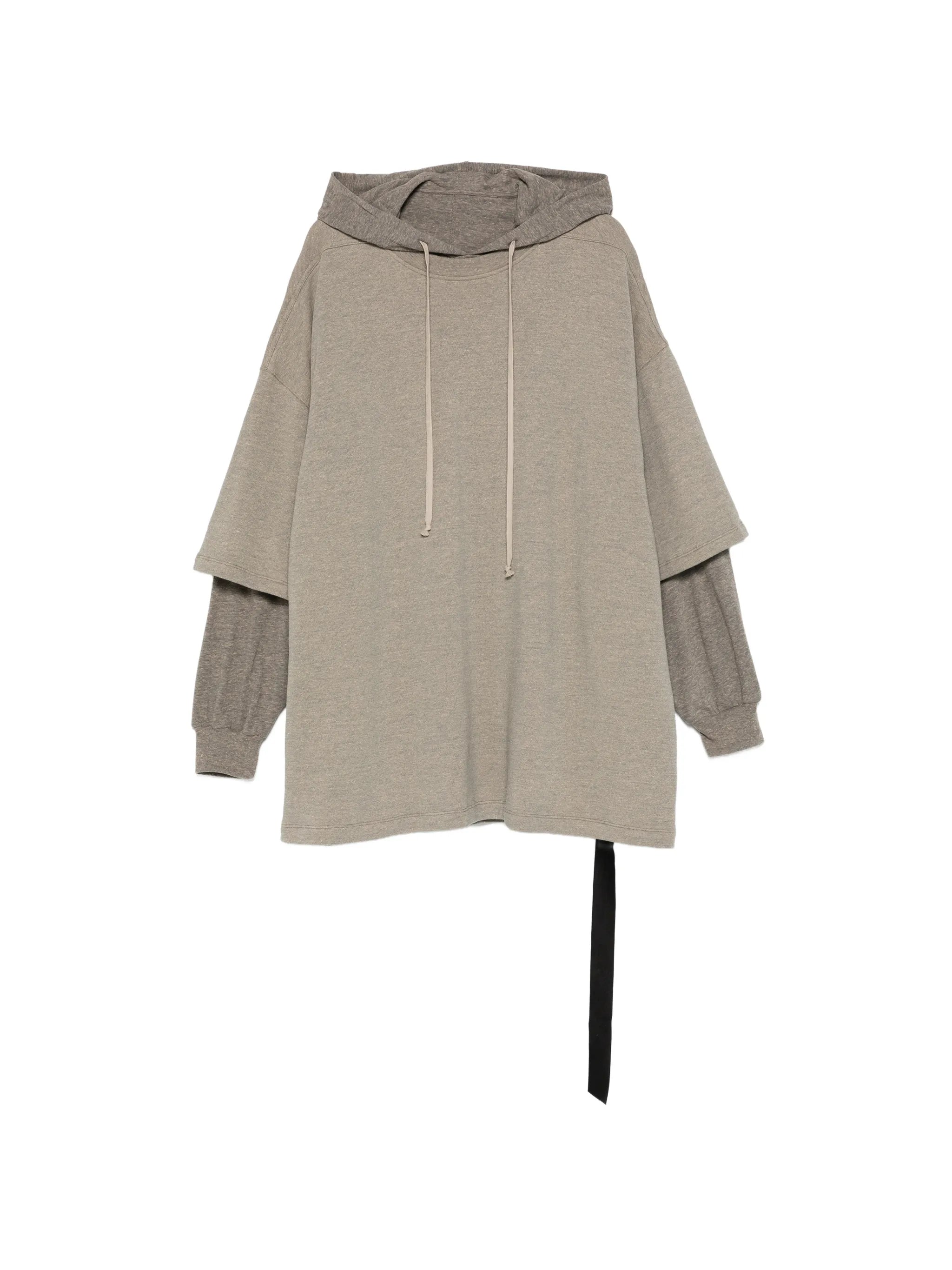 drawstring layered hoodie