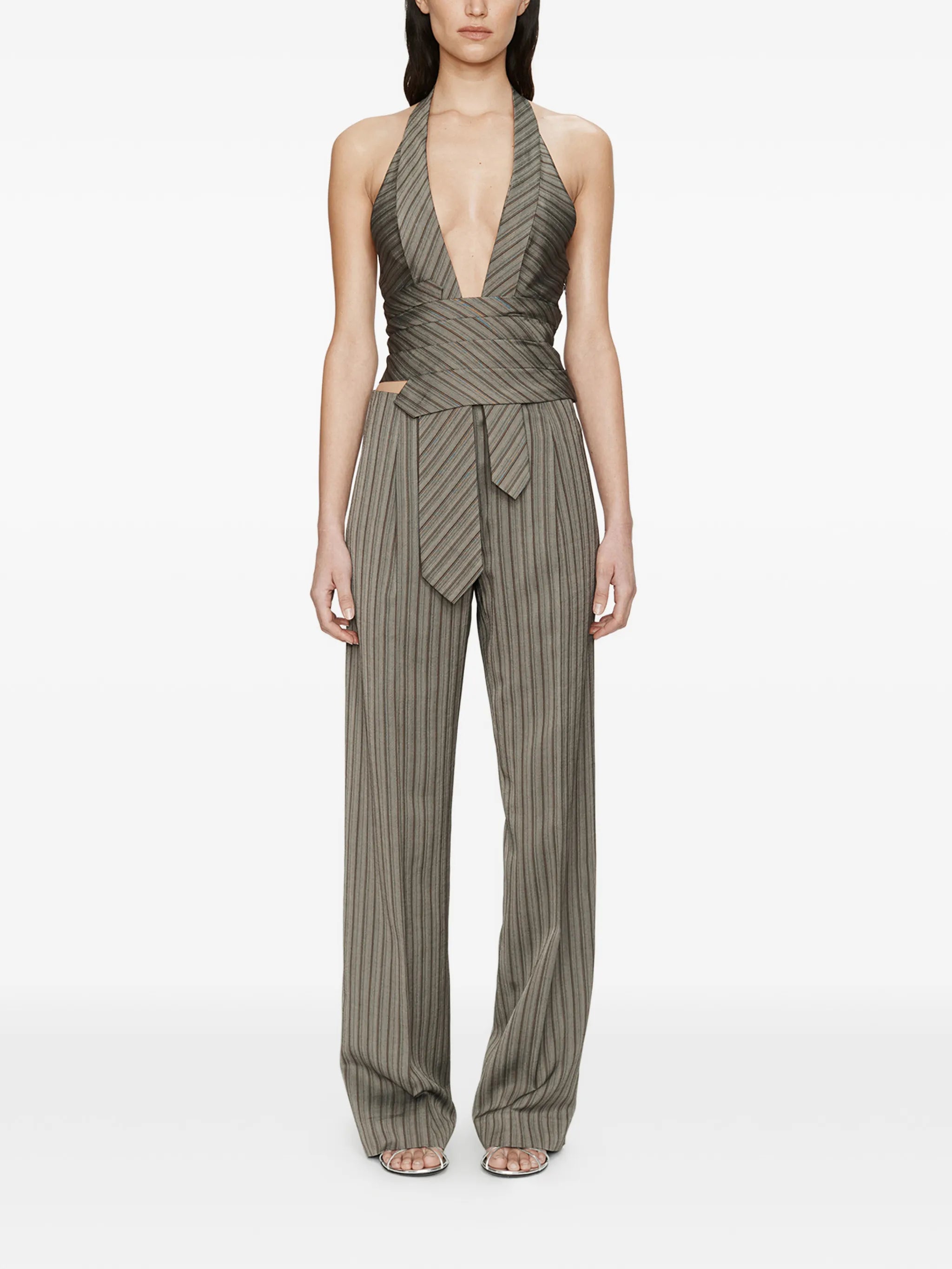 Reyer Tailored Tie striped top