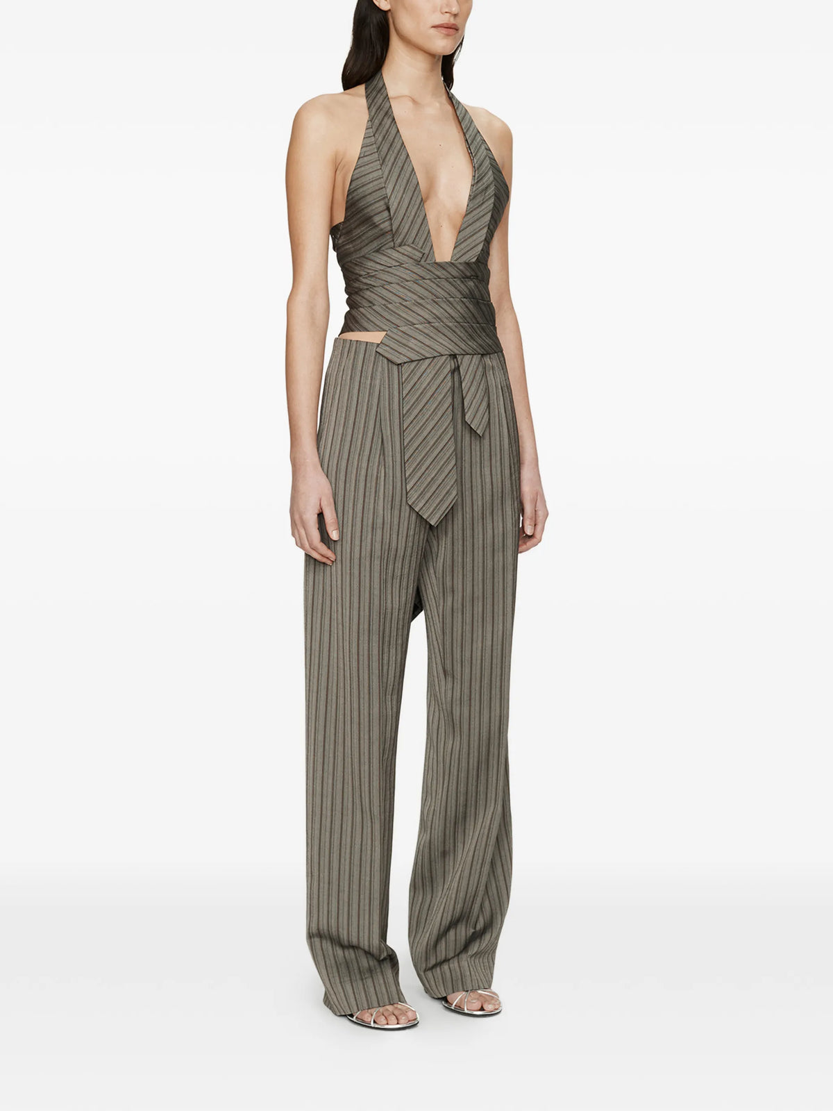 Reyer Tailored Tie striped top