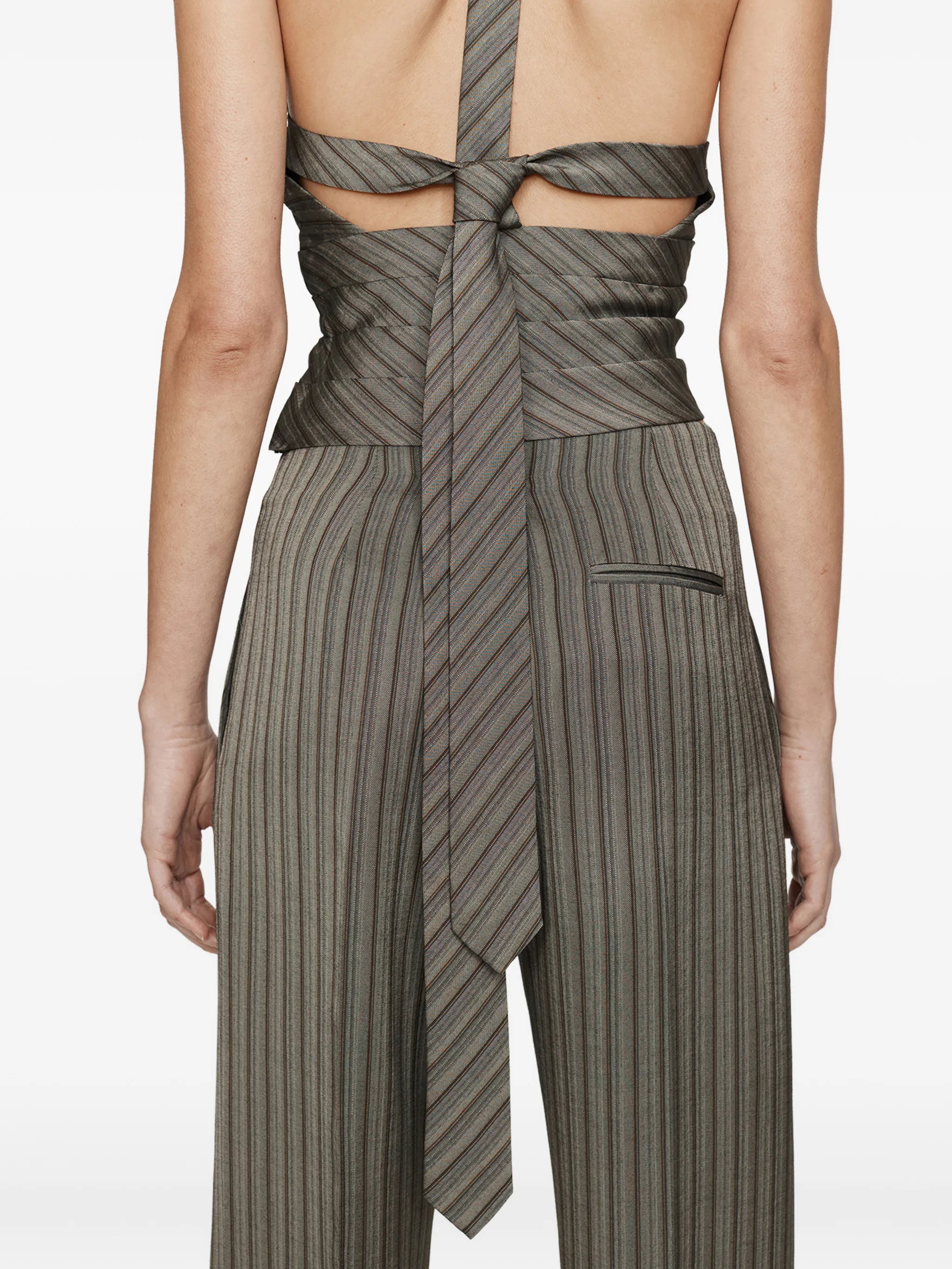 Reyer Tailored Tie striped top