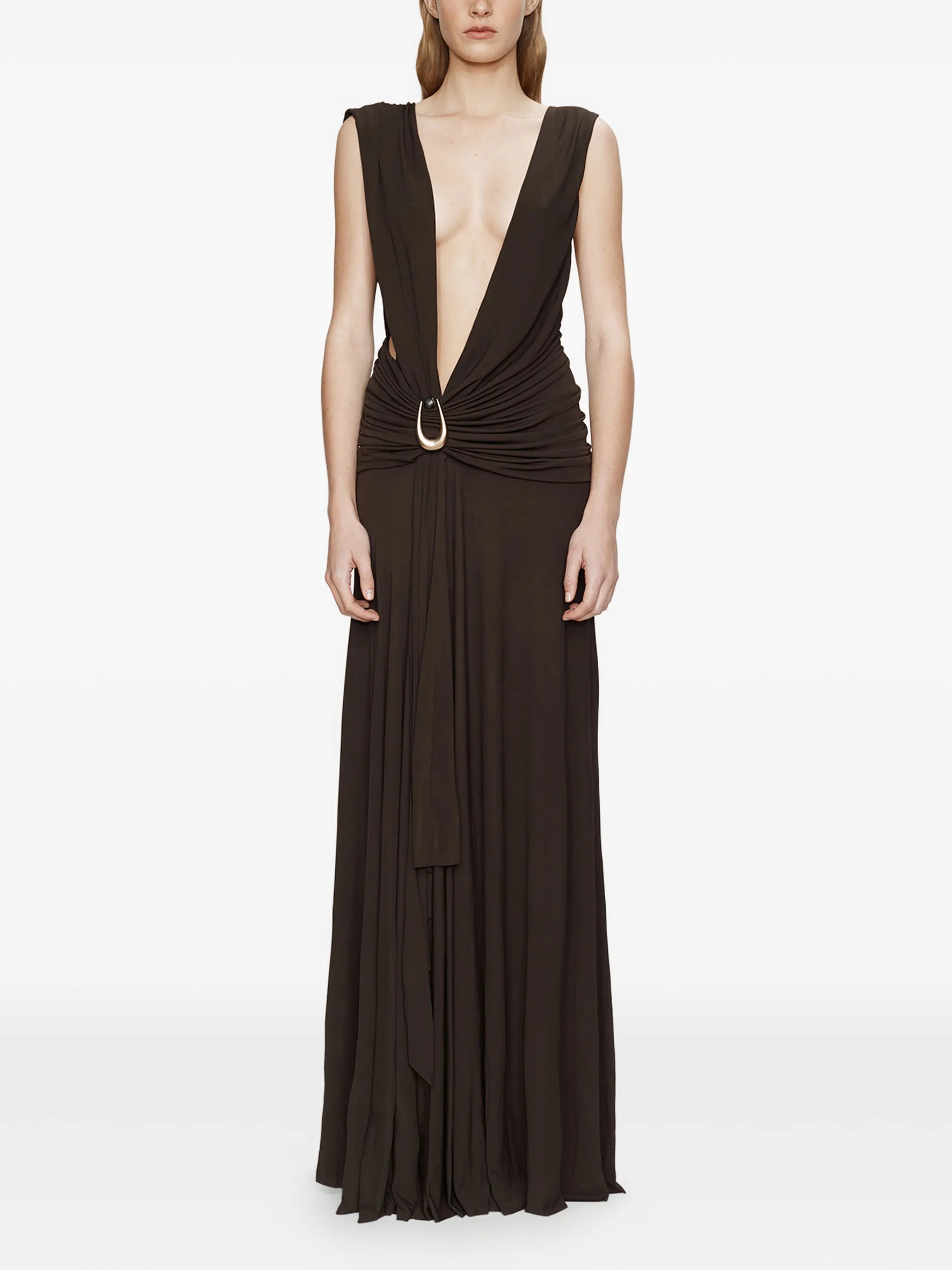 draped maxi dress