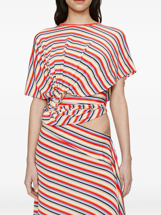 Calypso coiled jersey striped blouse