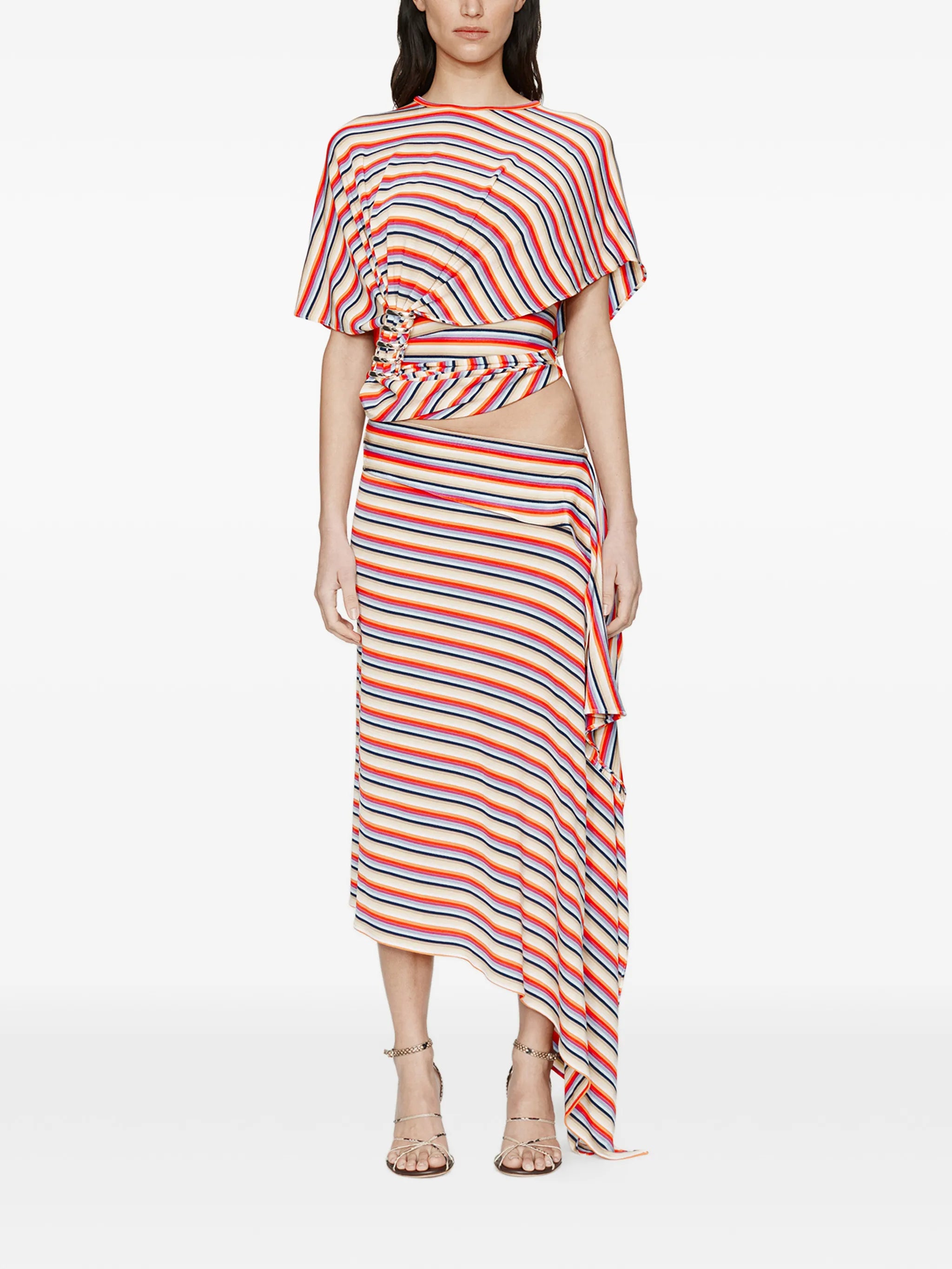 calypso coiled jersey striped T-shirt