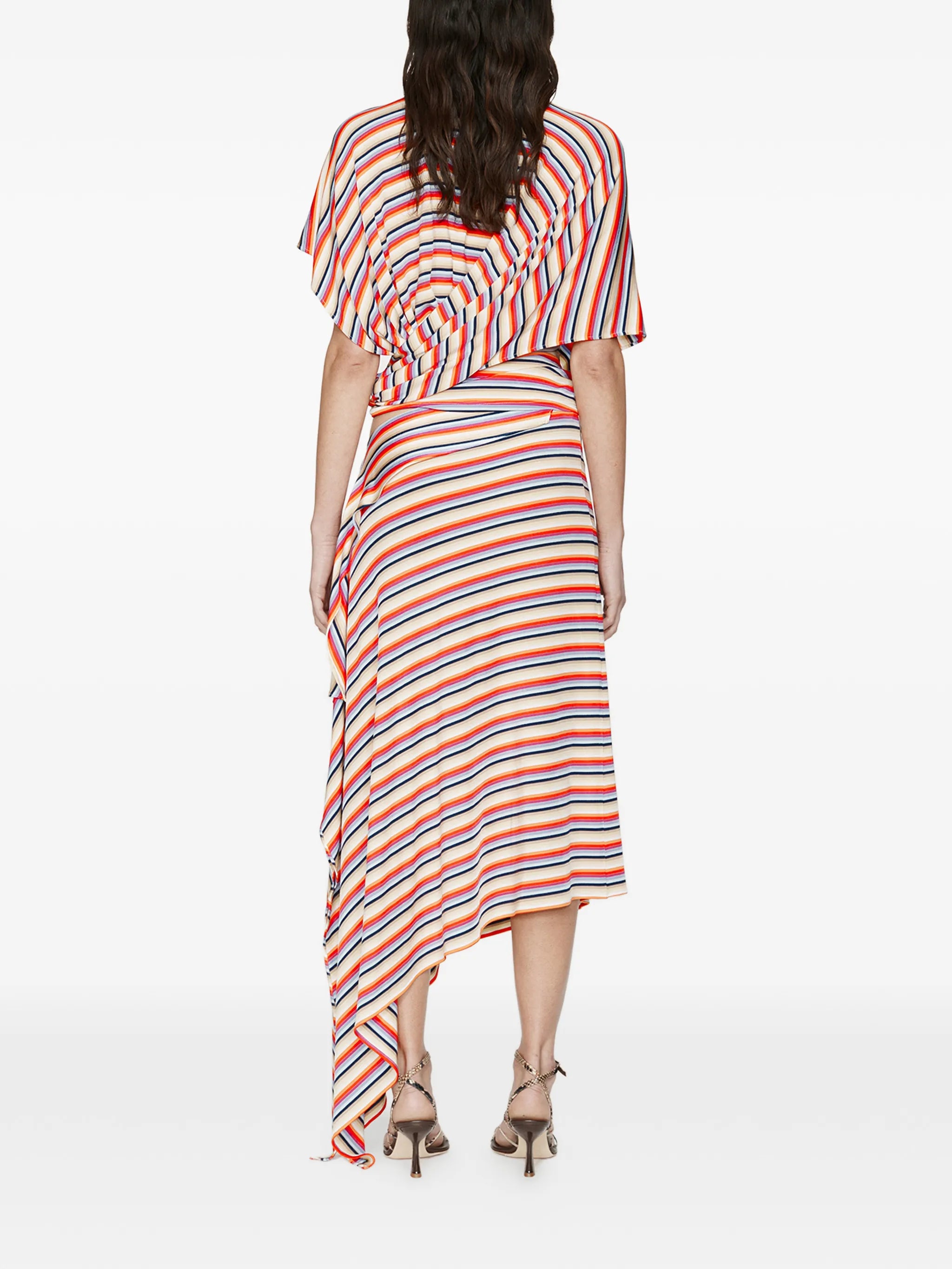 Calypso coiled jersey striped blouse