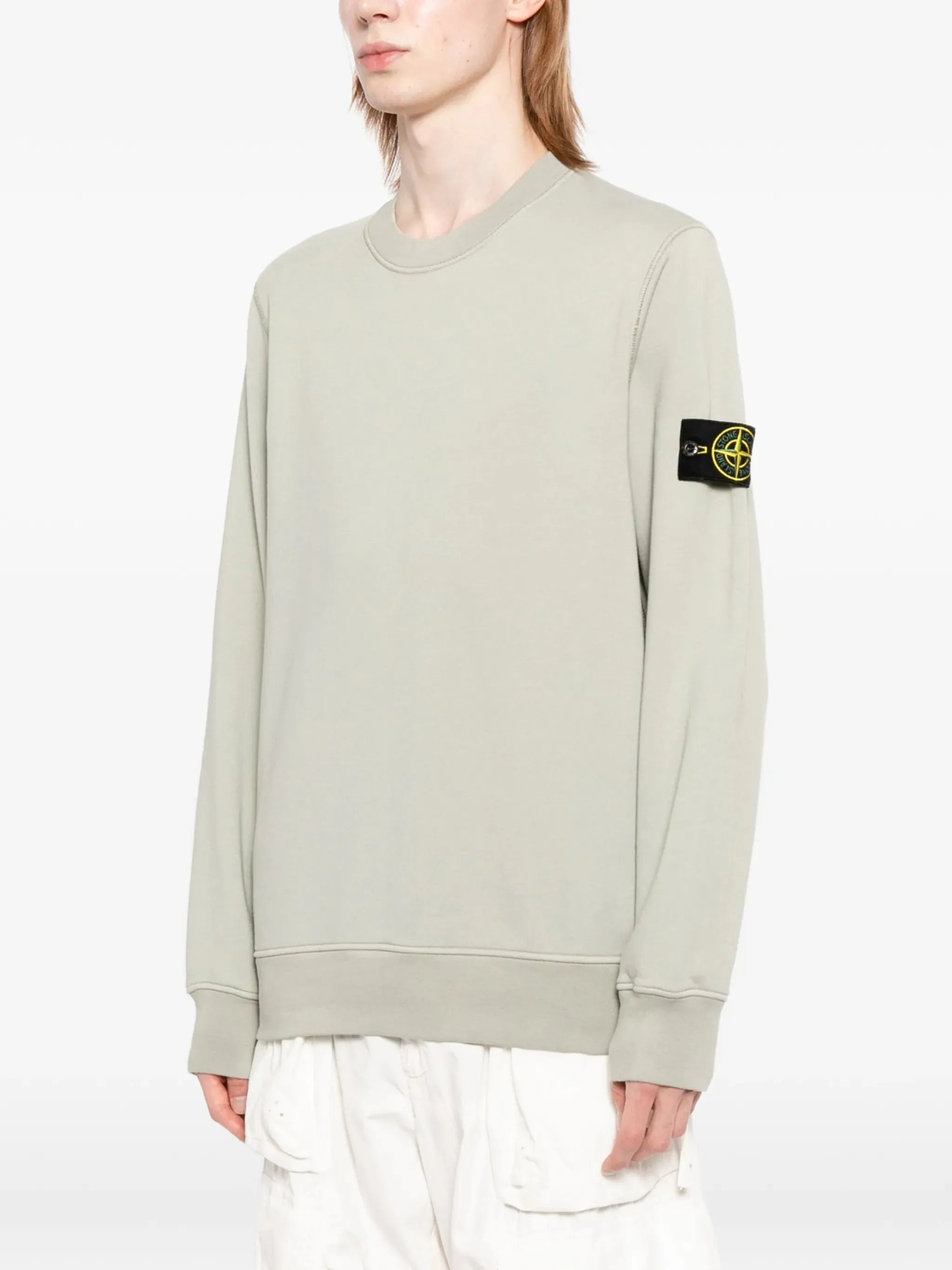 6100060 organic cotton fleece regular-fit crewneck sweatshirt with raglan sleeves