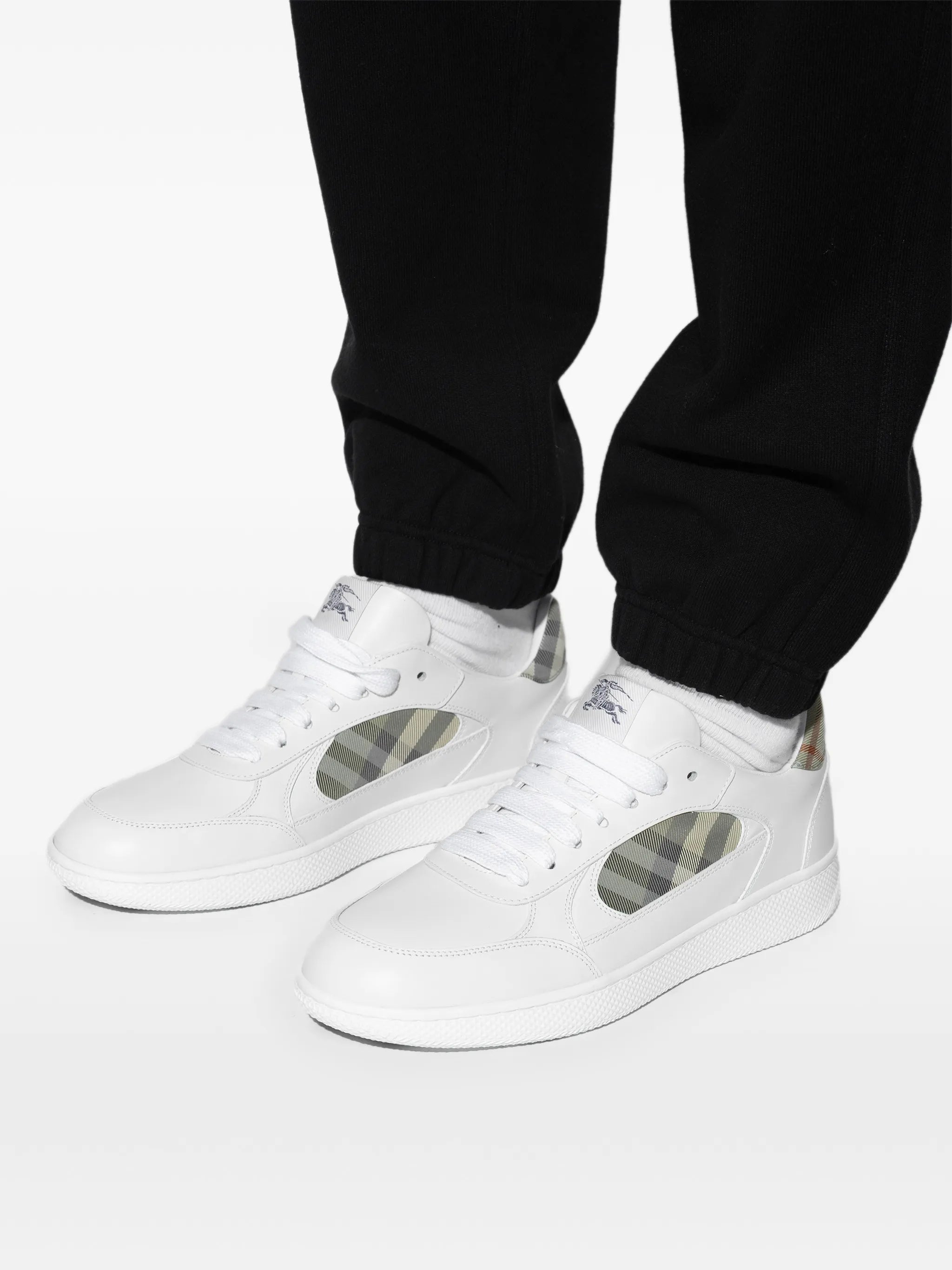 Terrace check panelled sneakers